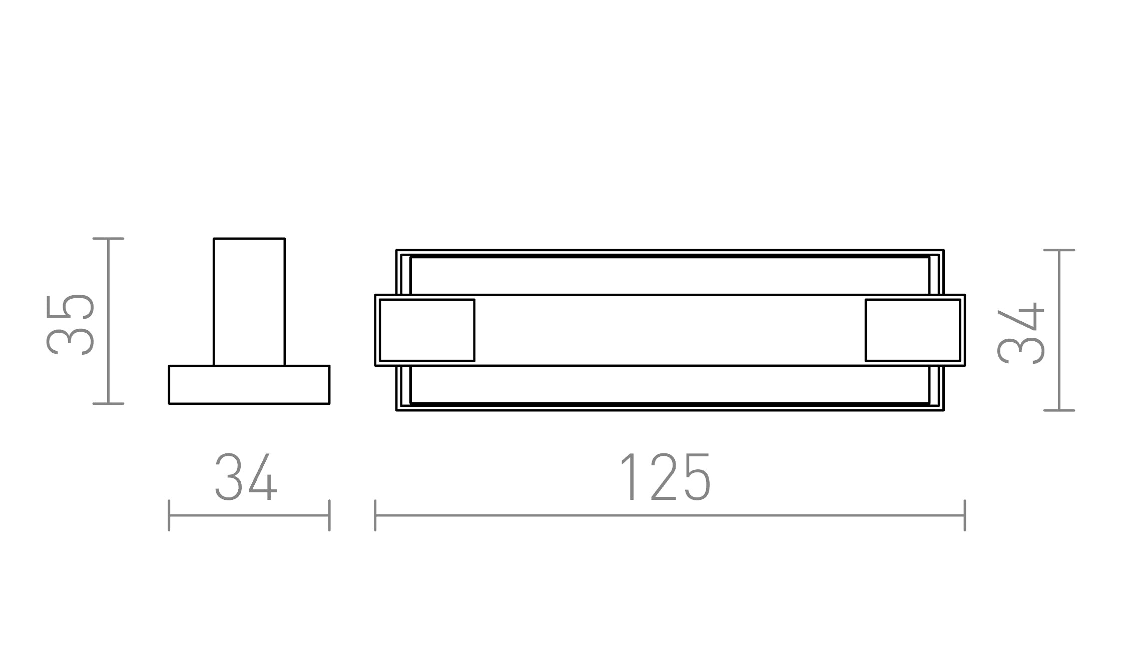 EUTRAC vzdolžni povezovalnik z napajanjem - Product sketch
