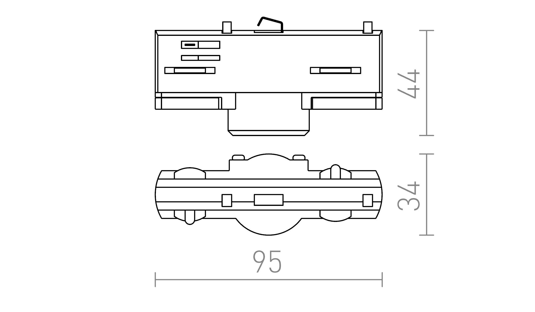 EUTRAC riippuvalaisimen adapteri - Product sketch