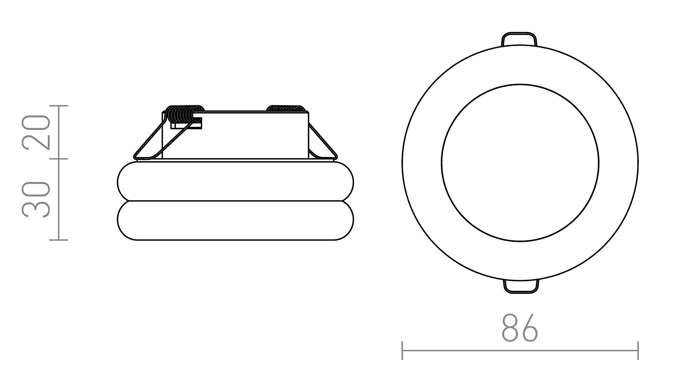 OSONA S empotrado redondo lámpara - Product sketch