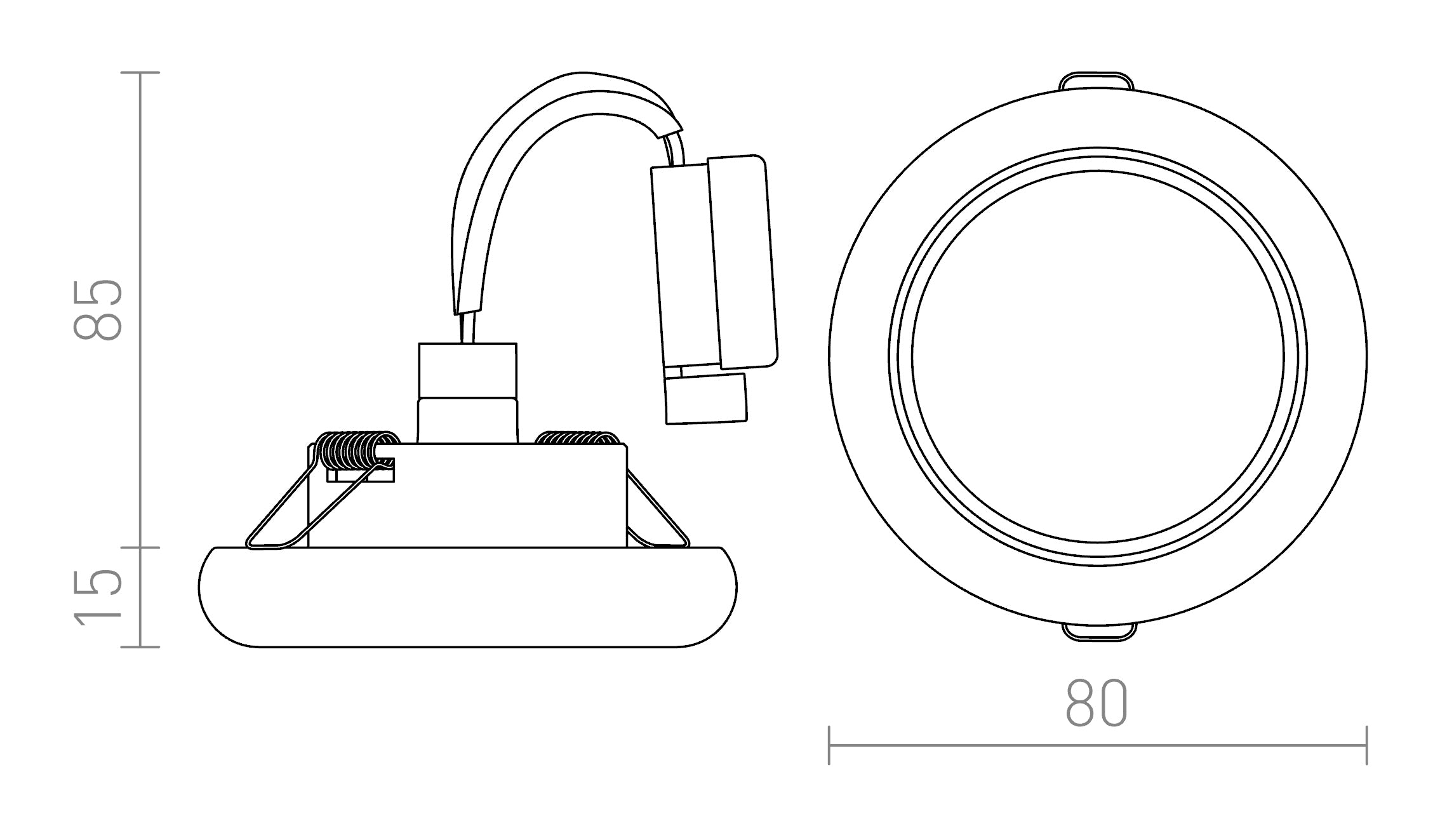 ESTA wpuszczana lampa - Product sketch