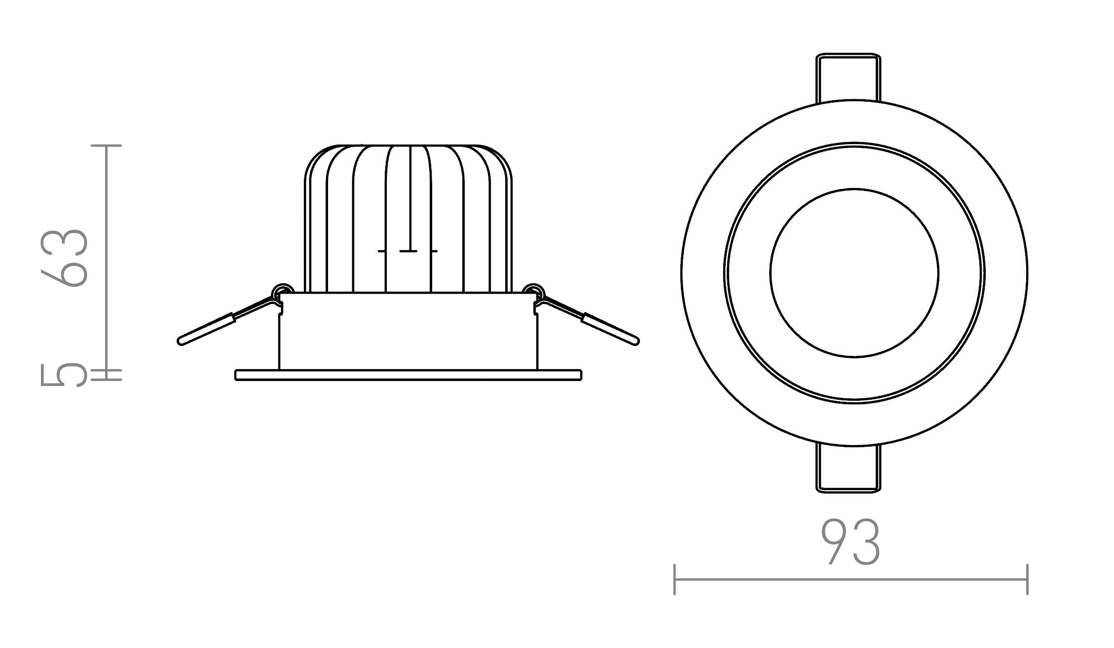 MAYDAY CC wpuszczana lampa - Product sketch