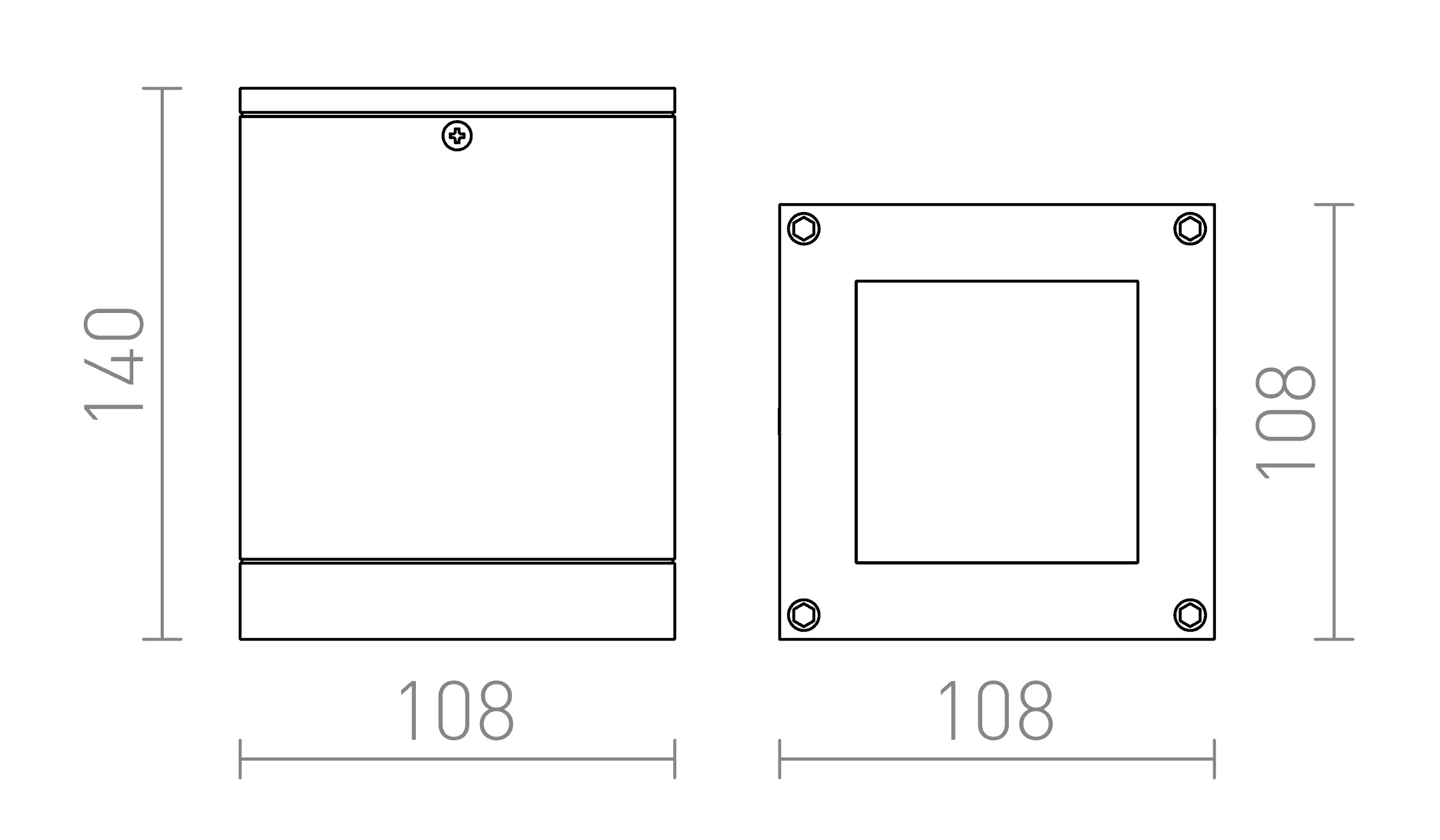 QUADRA M sufitowa lampa - Product sketch