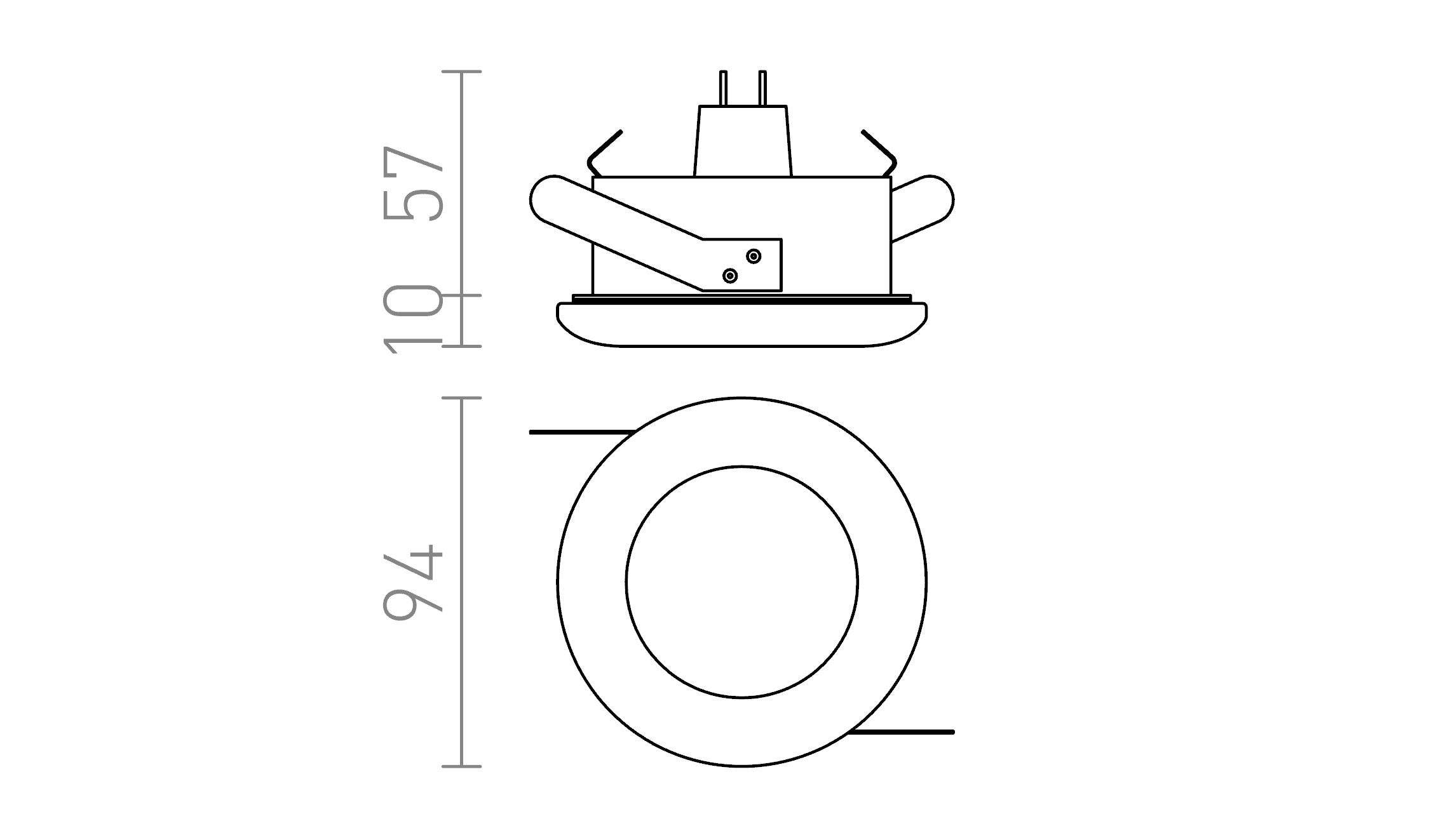 ACUA wpuszczana lampa - Product sketch