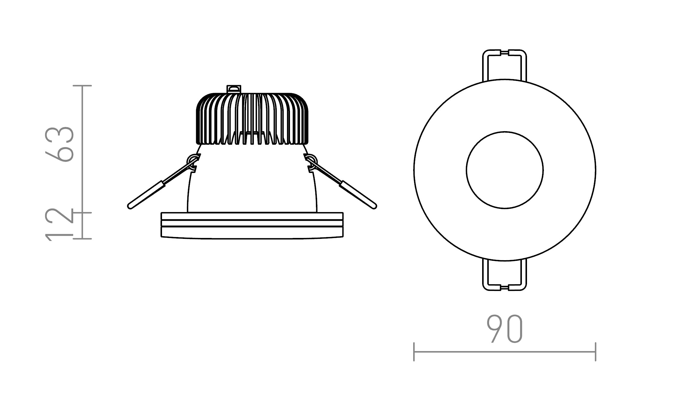 KAY R χωνευτό λαμπτήρας - Product sketch