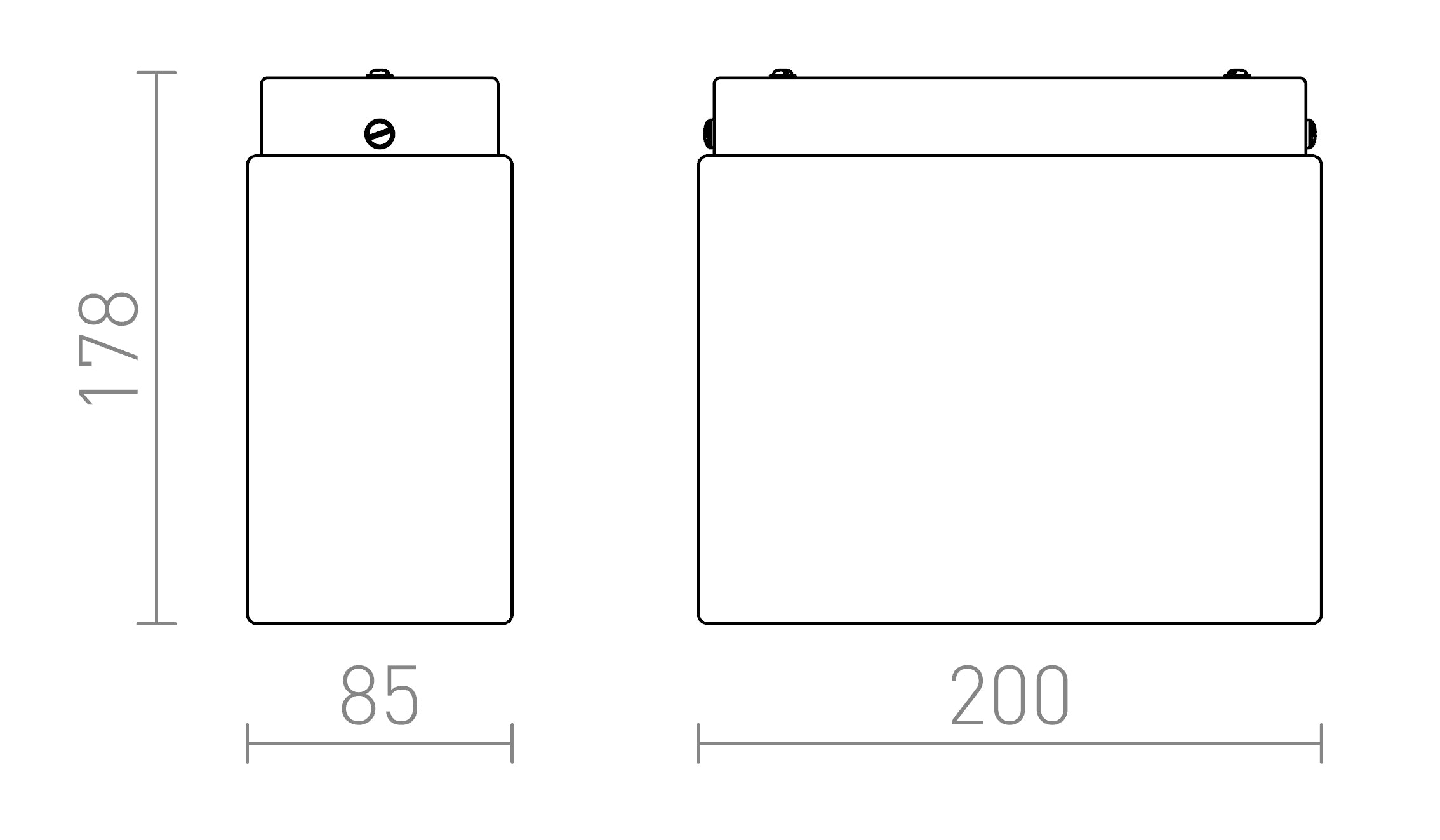 ARANA SQ natynkowa lampa - Product sketch