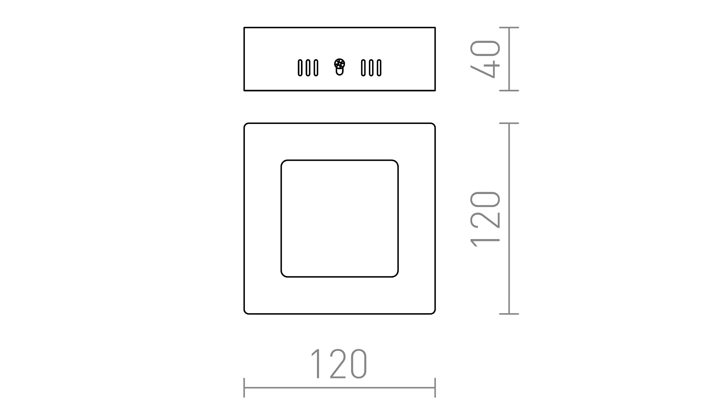 SLENDER SQ 12 natynkowa lampa - Product sketch