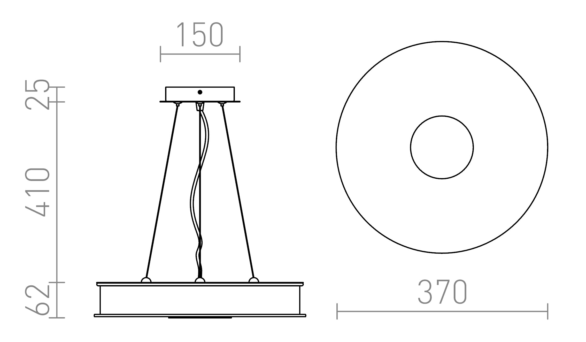 ASTERI wisząca lampa - Product sketch