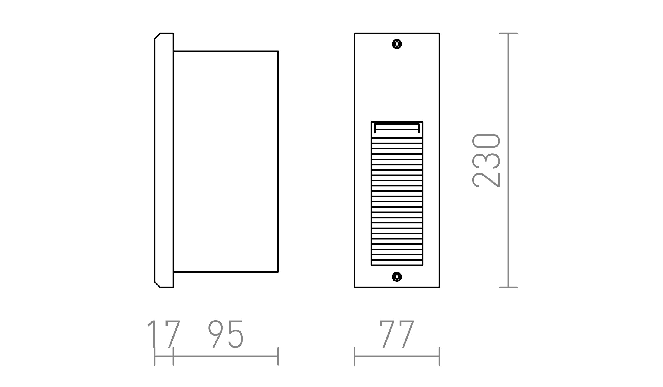 FACA wpuszczana lampa - Product sketch