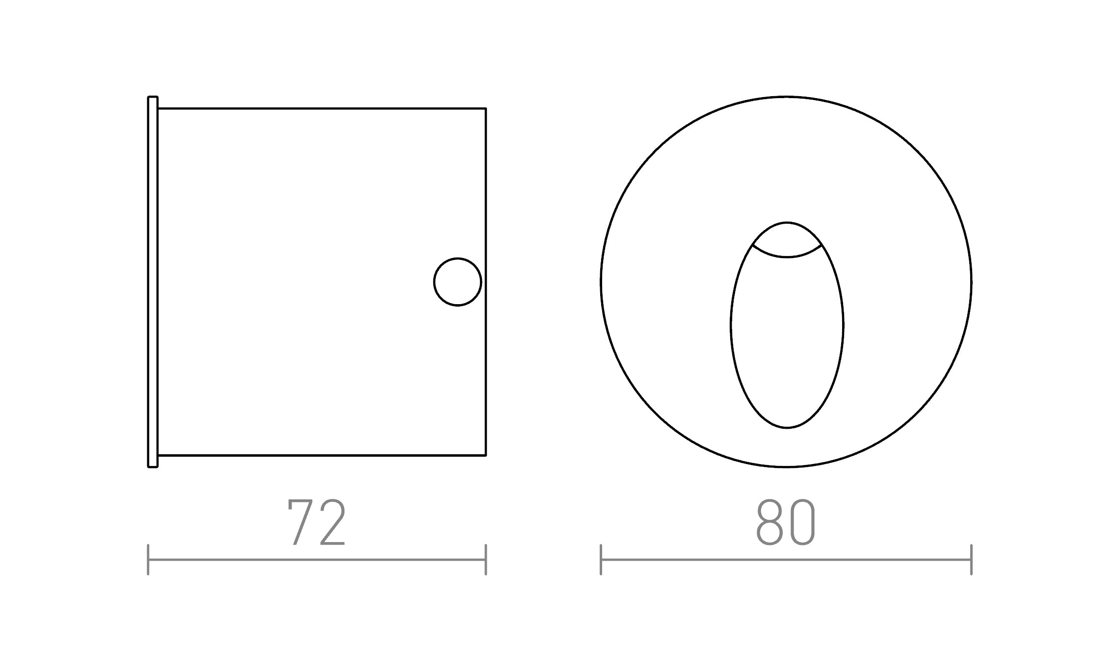 ELICA R zápustná lampa - Product sketch
