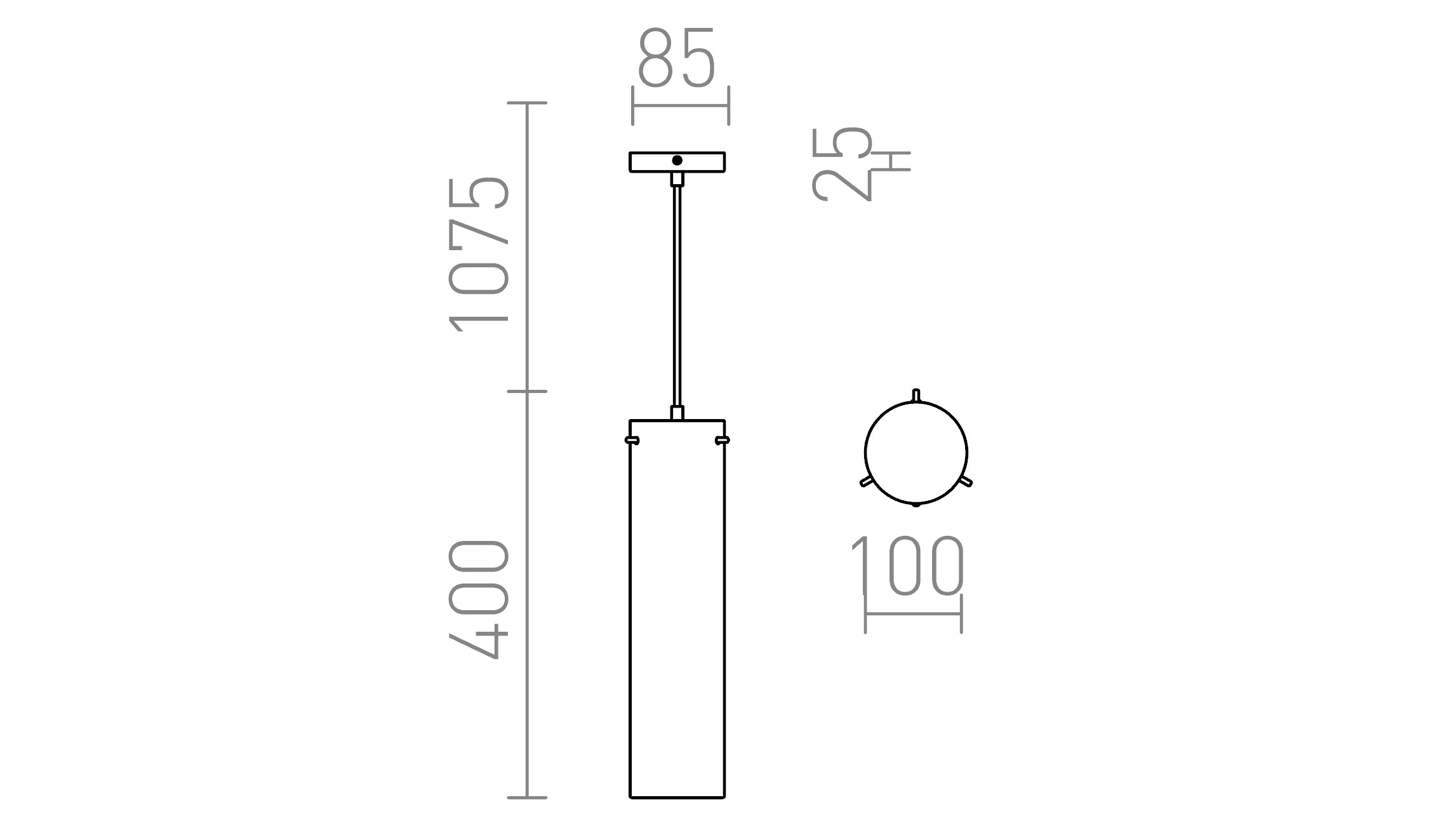 GARNISH wisząca lampa - Product sketch