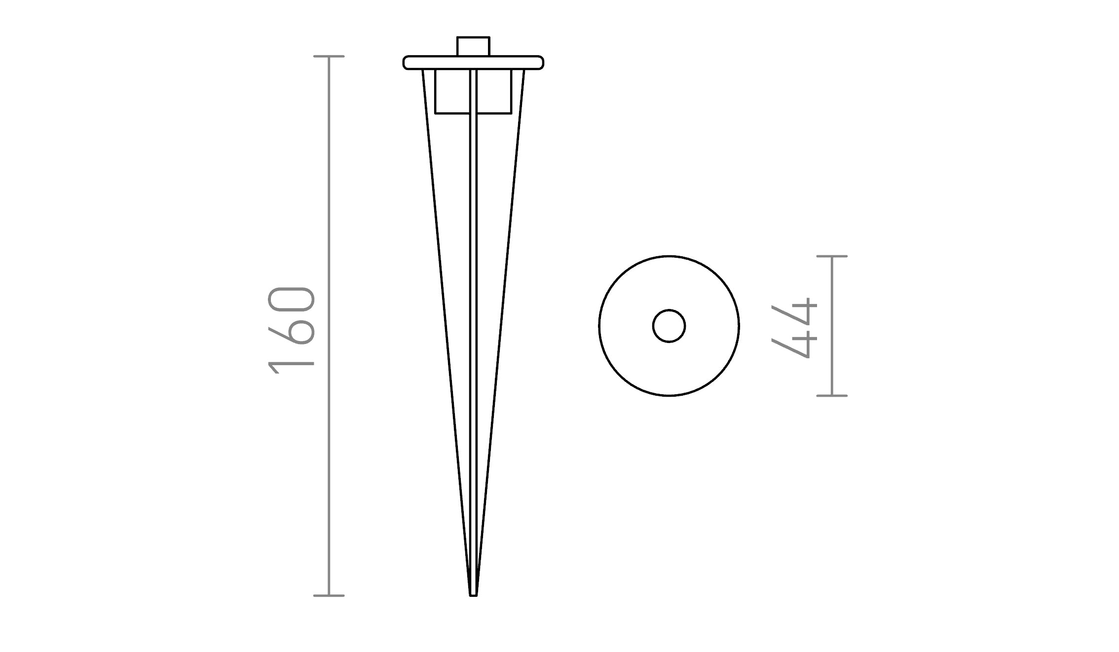 Univerzalni konica za talno svetilo - Product sketch