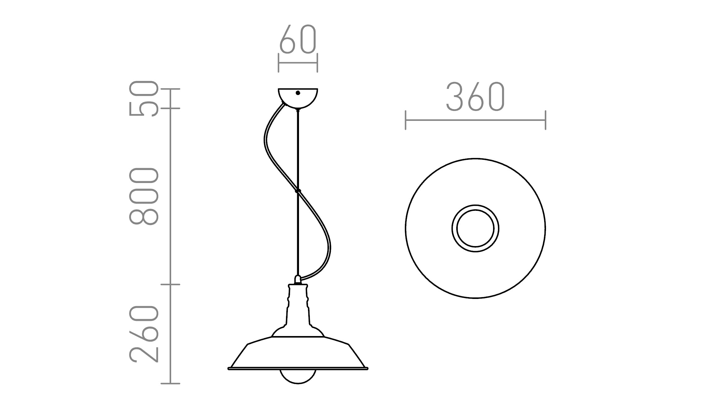 GOLDIE 36 pendant lamp - Product sketch