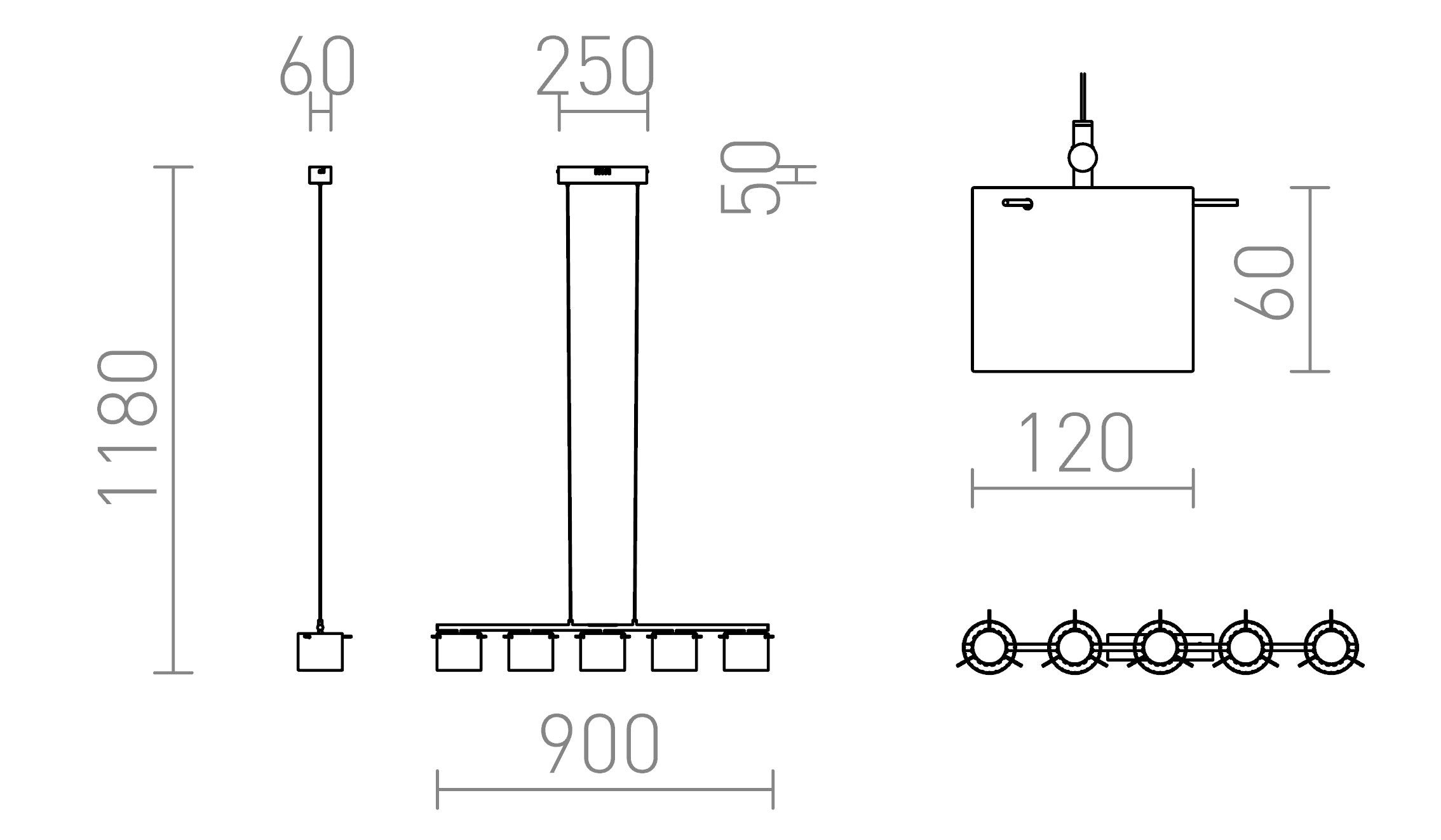 ESTRA V viseča lampa - Product sketch