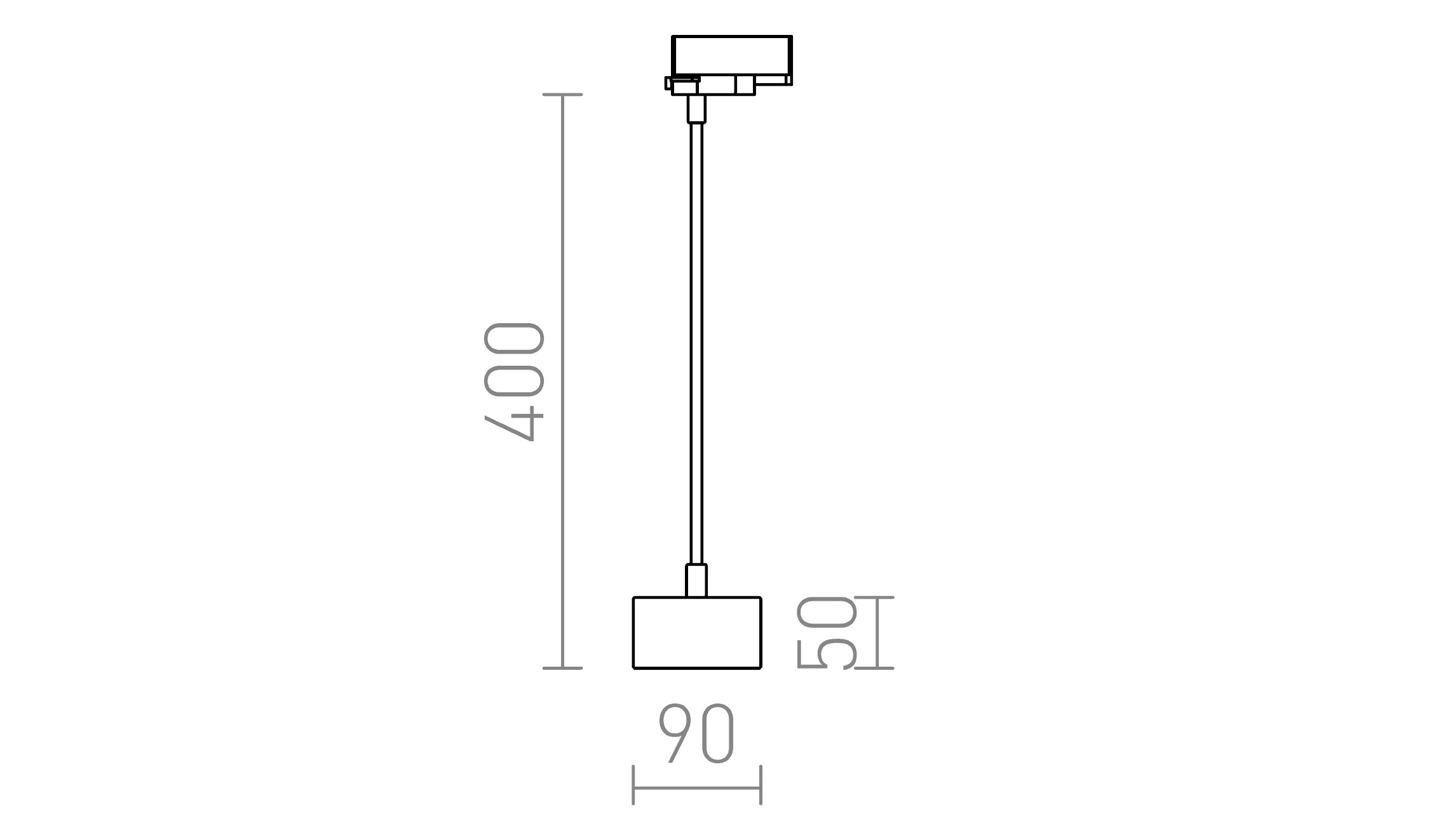 PIXIE z gibljivim vratom za 3F tirni sistem - Product sketch
