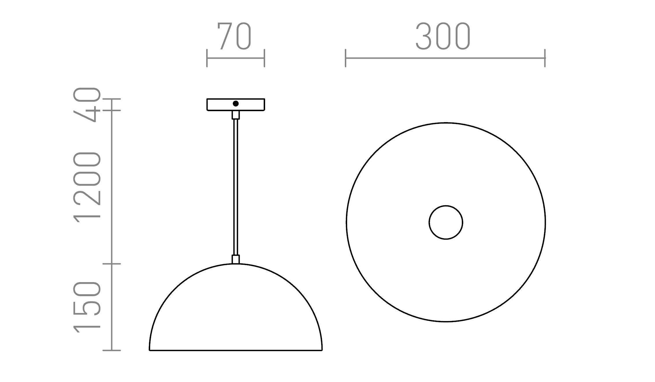 SINTRA 30 wisząca lampa - Product sketch