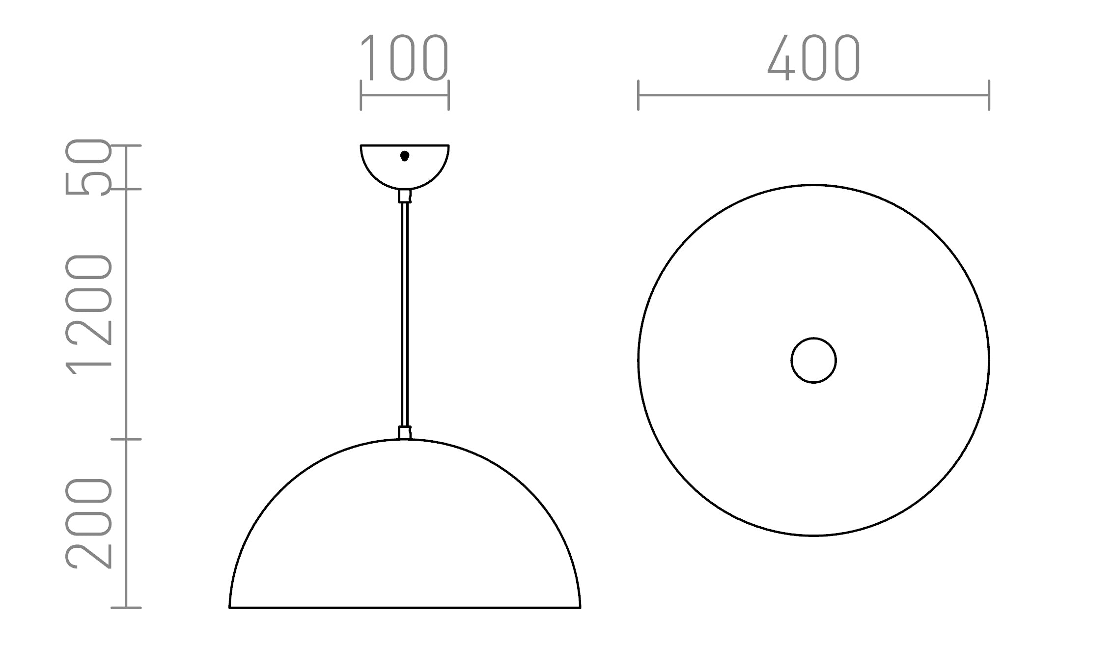 MONROE 40 wisząca lampa - Product sketch