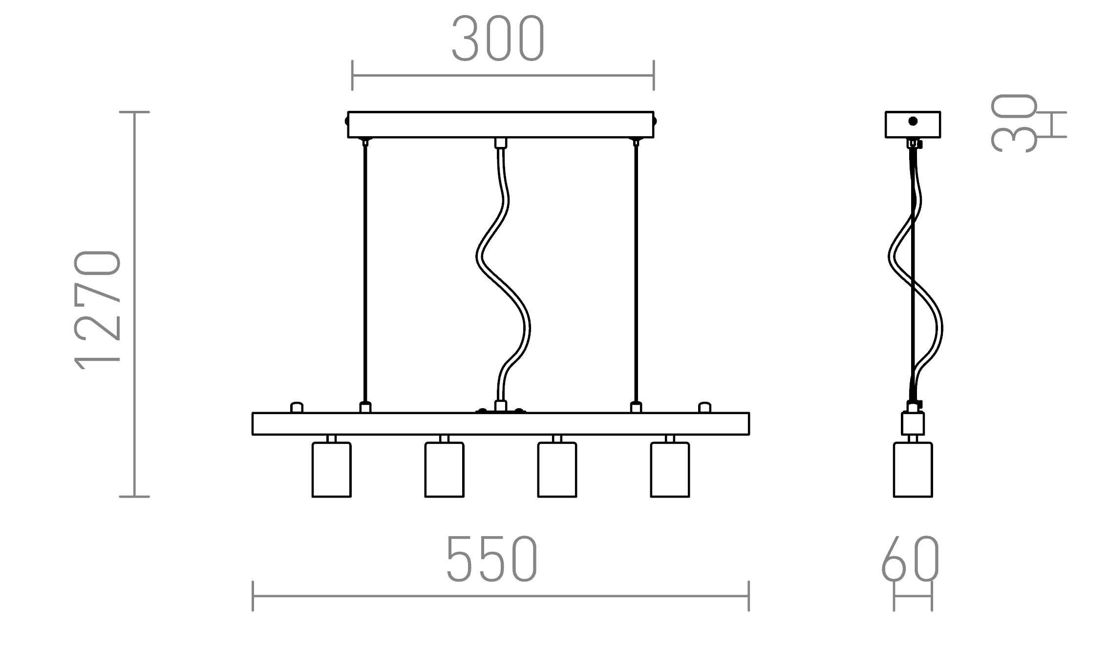 RALLONG IV závesná základňa lampa - Product sketch