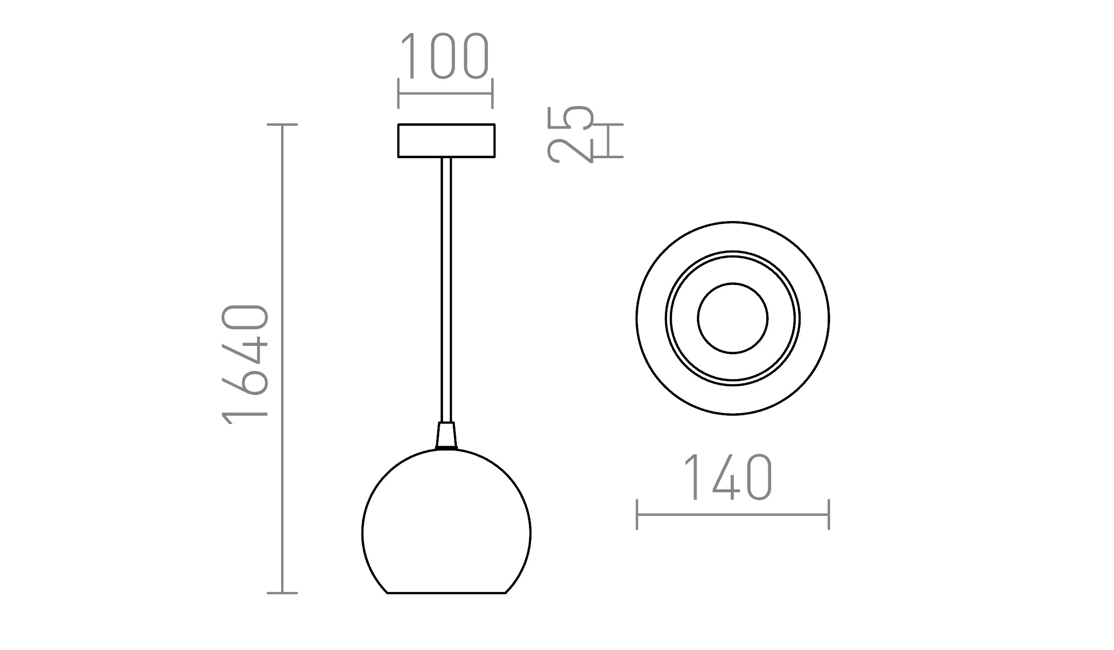 COPA wisząca lampa - Product sketch