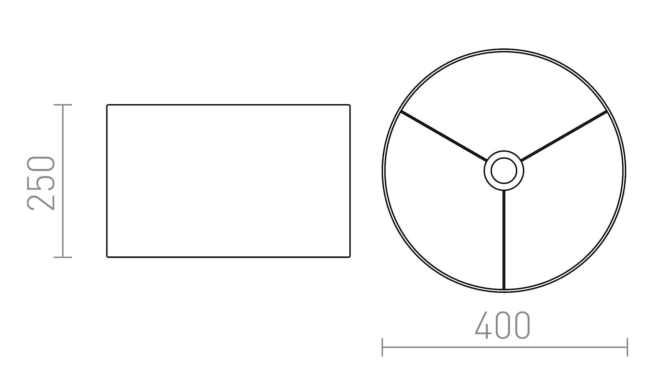 RON 40/25 abażur - Product sketch