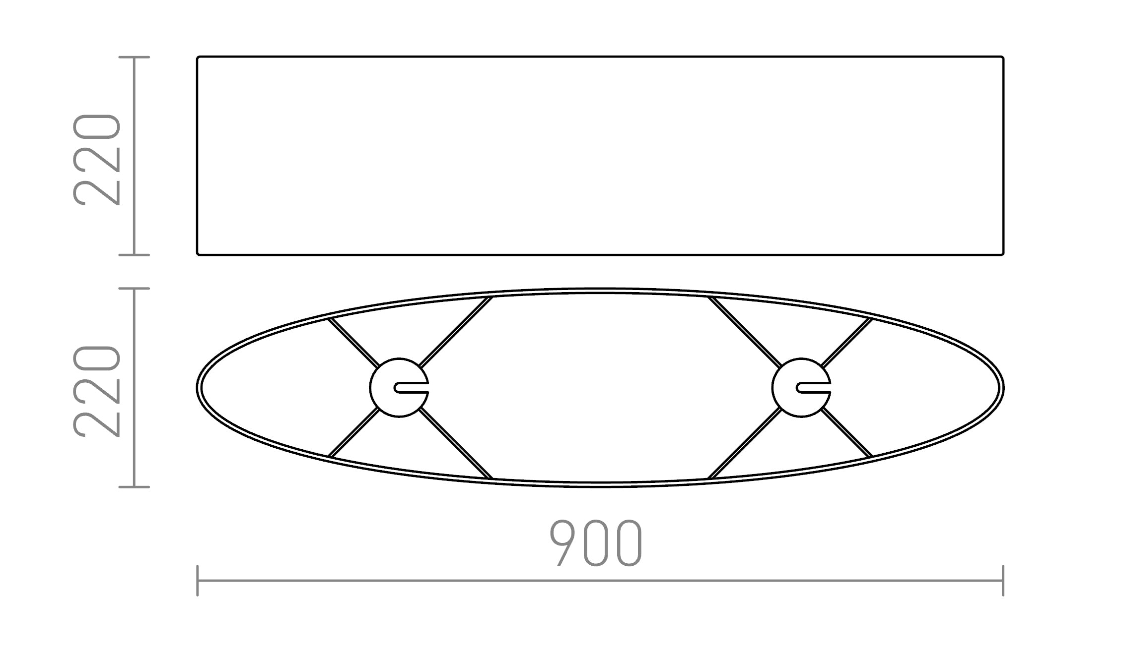 CASUAL 90/22 senčnik - Product sketch