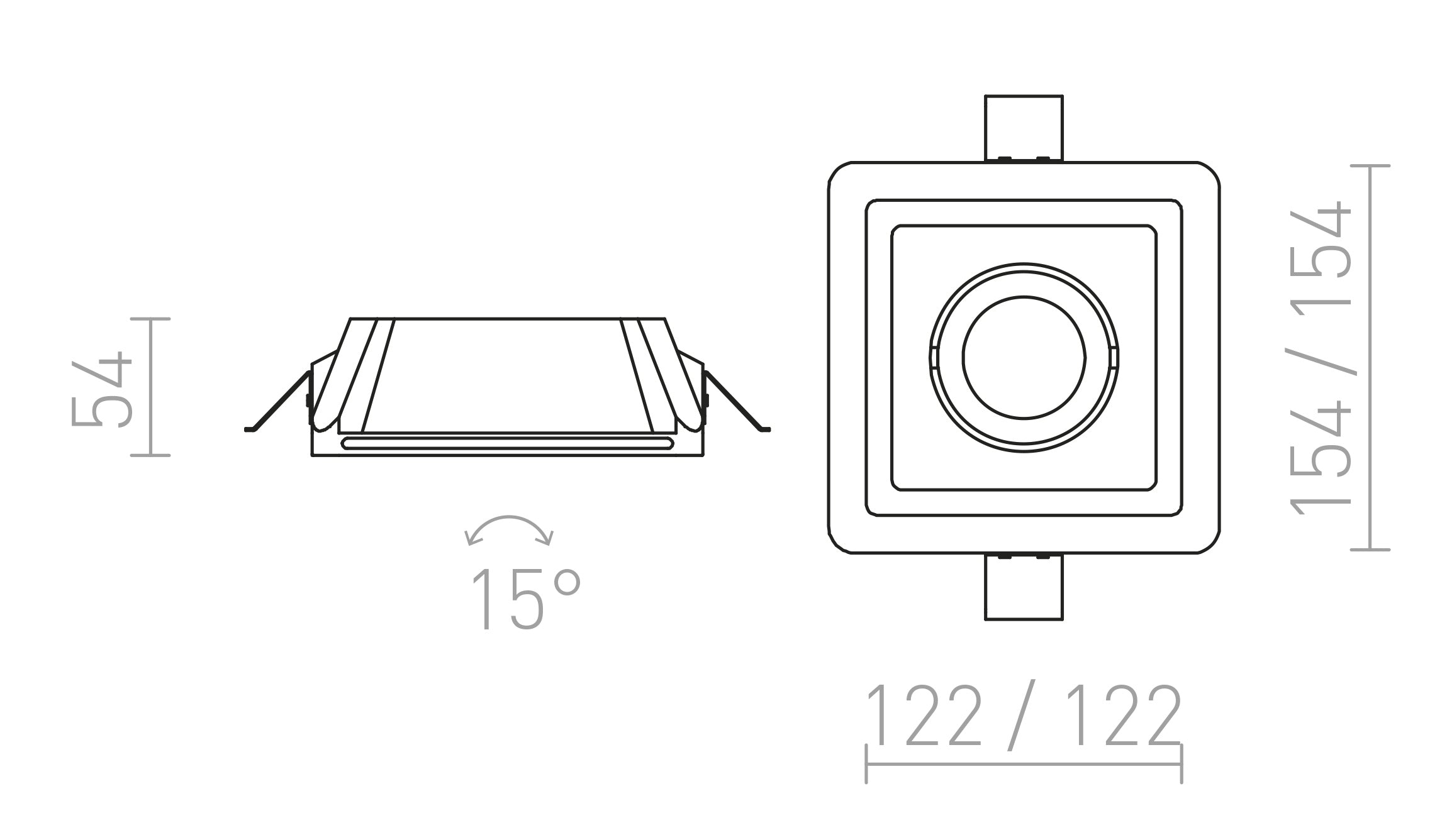 DINO SQ GU10 насочваща се лампа - Product sketch