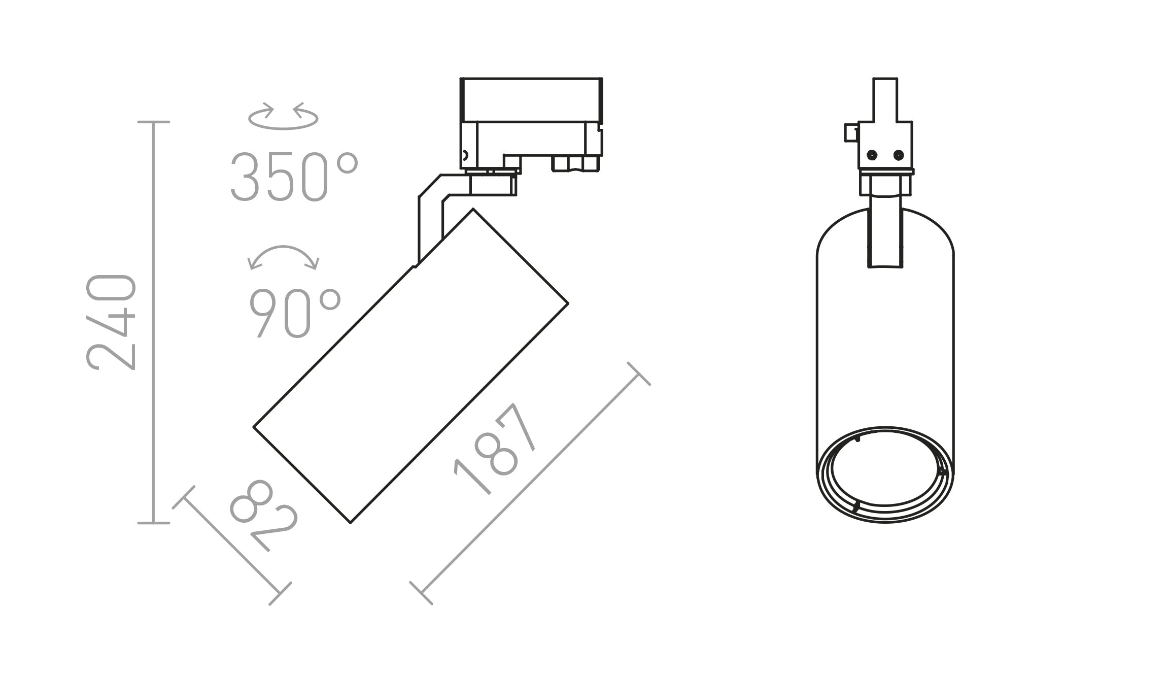 FANGIO voor 3f. stroomrail - Product sketch