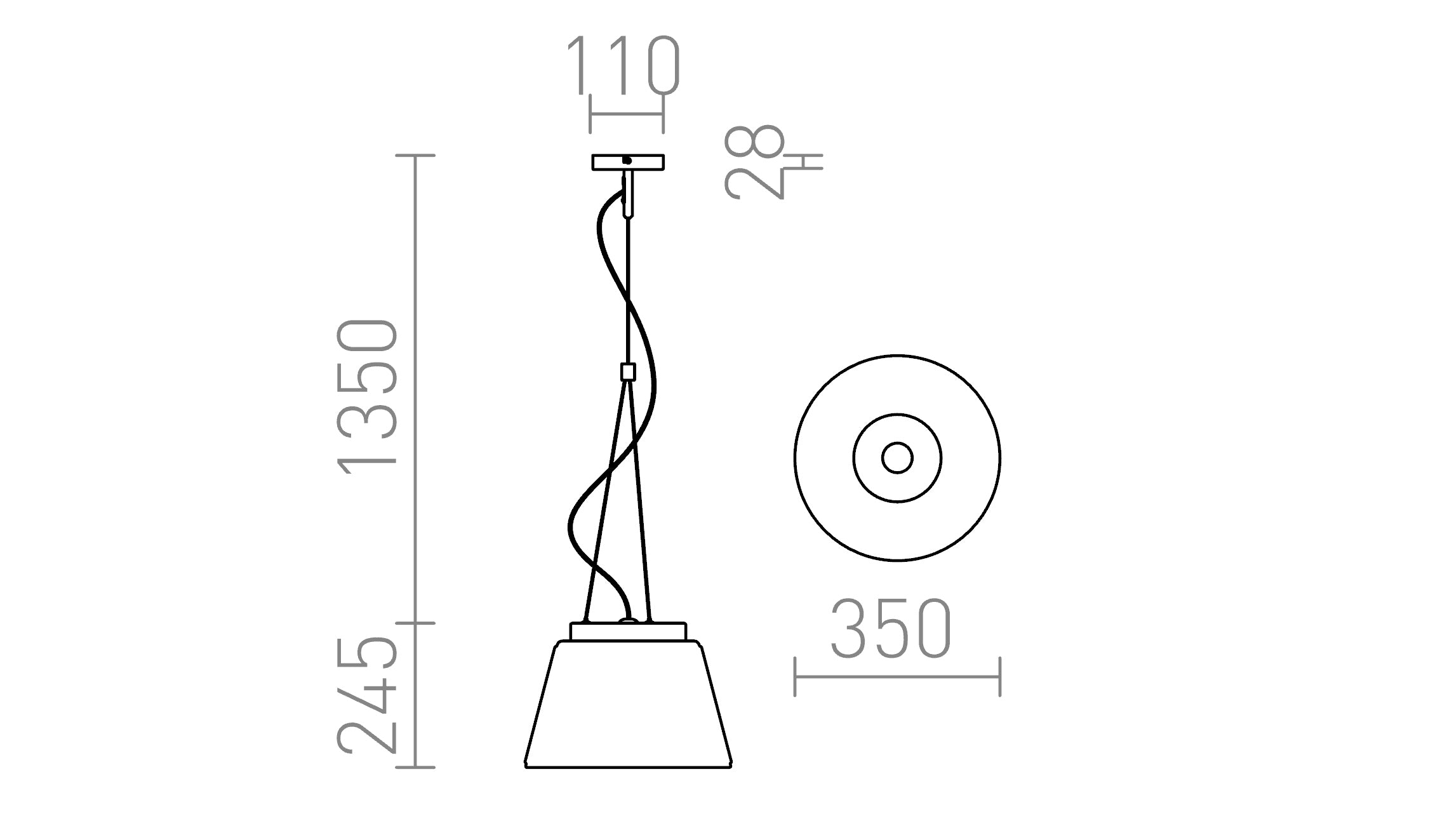 CORONA viseča lampa - Product sketch