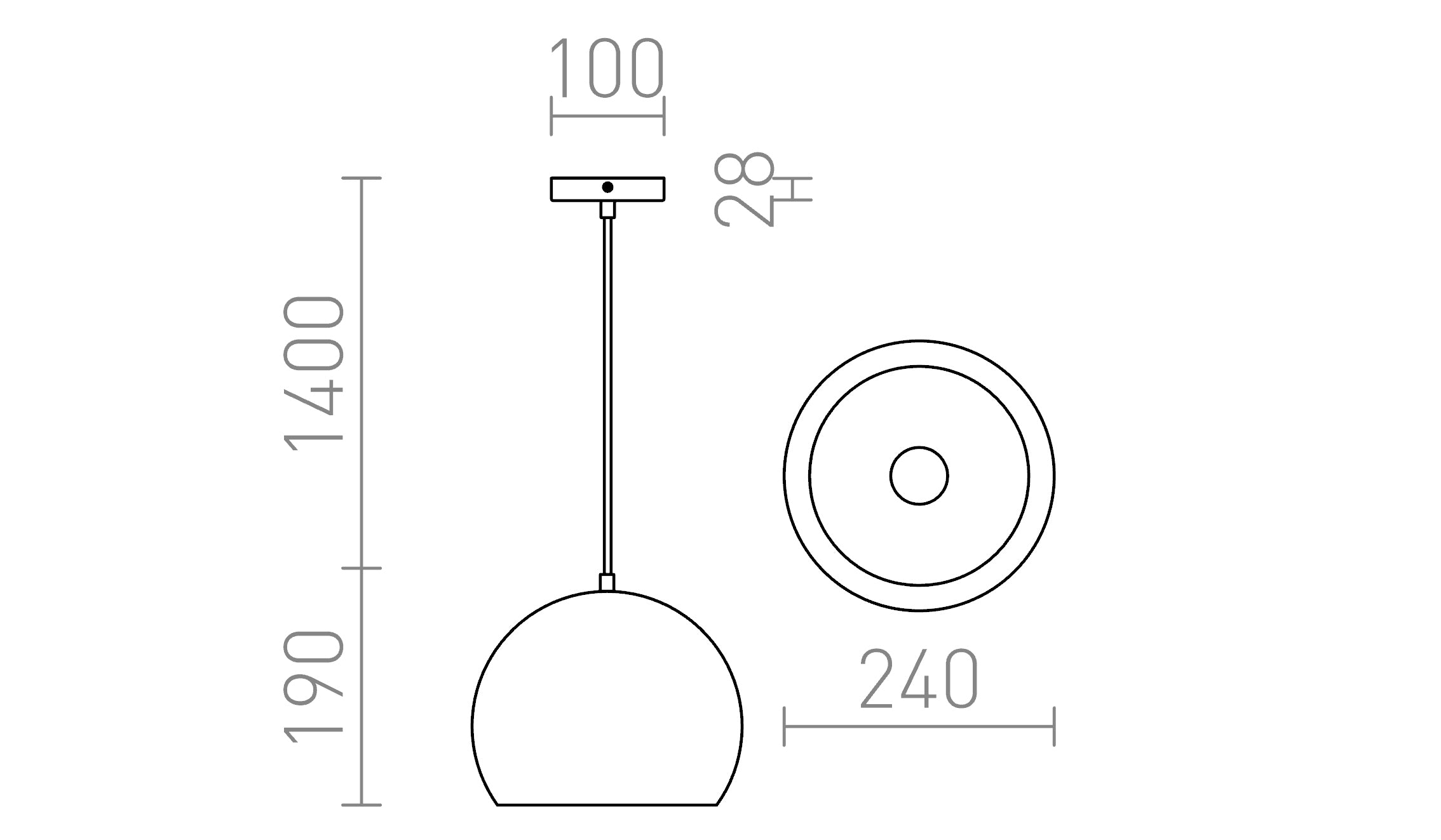 BLONDIE 25 wisząca lampa - Product sketch