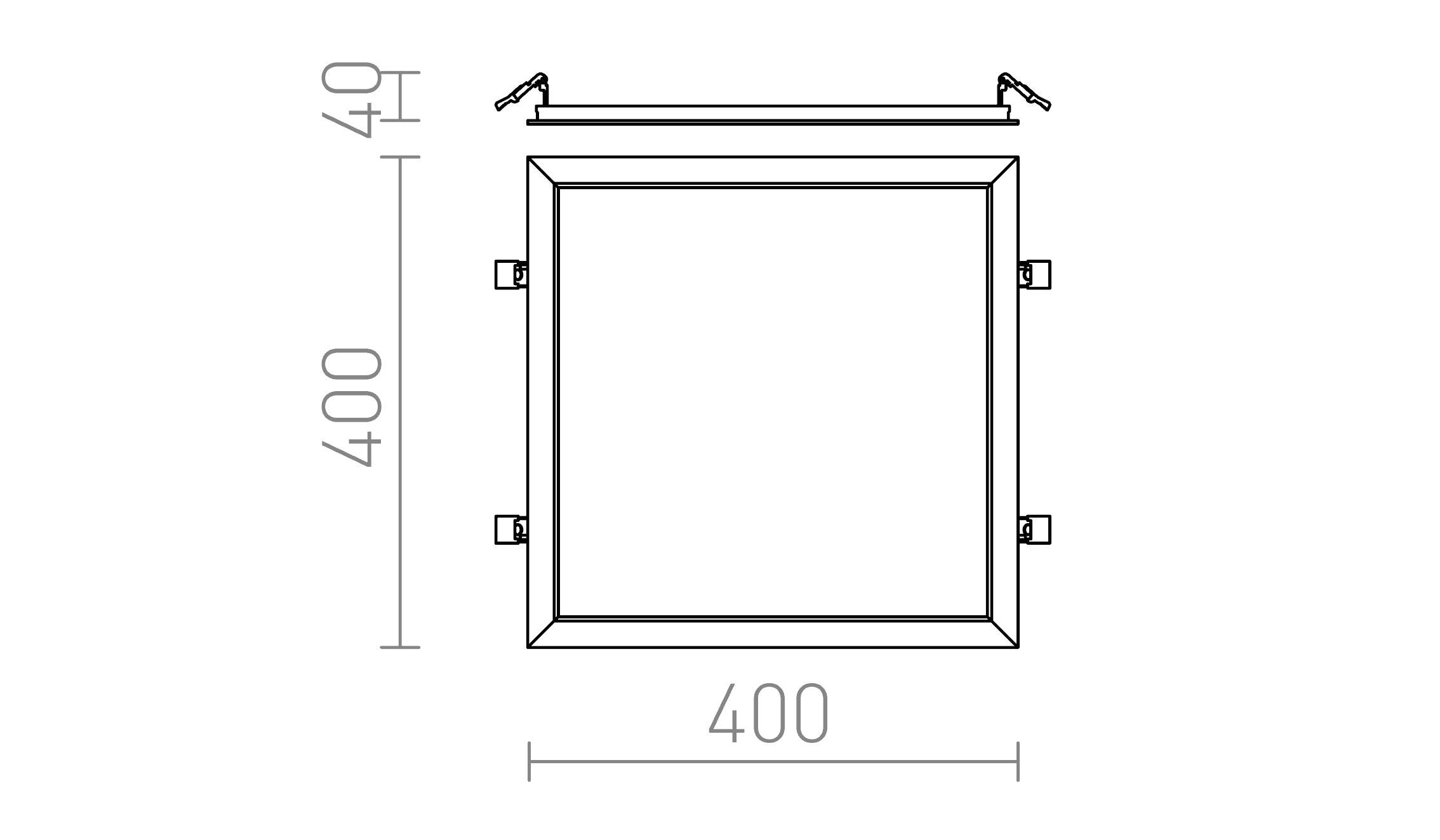 STRUCTURAL LED 40x40 da incasso lampada - Product sketch