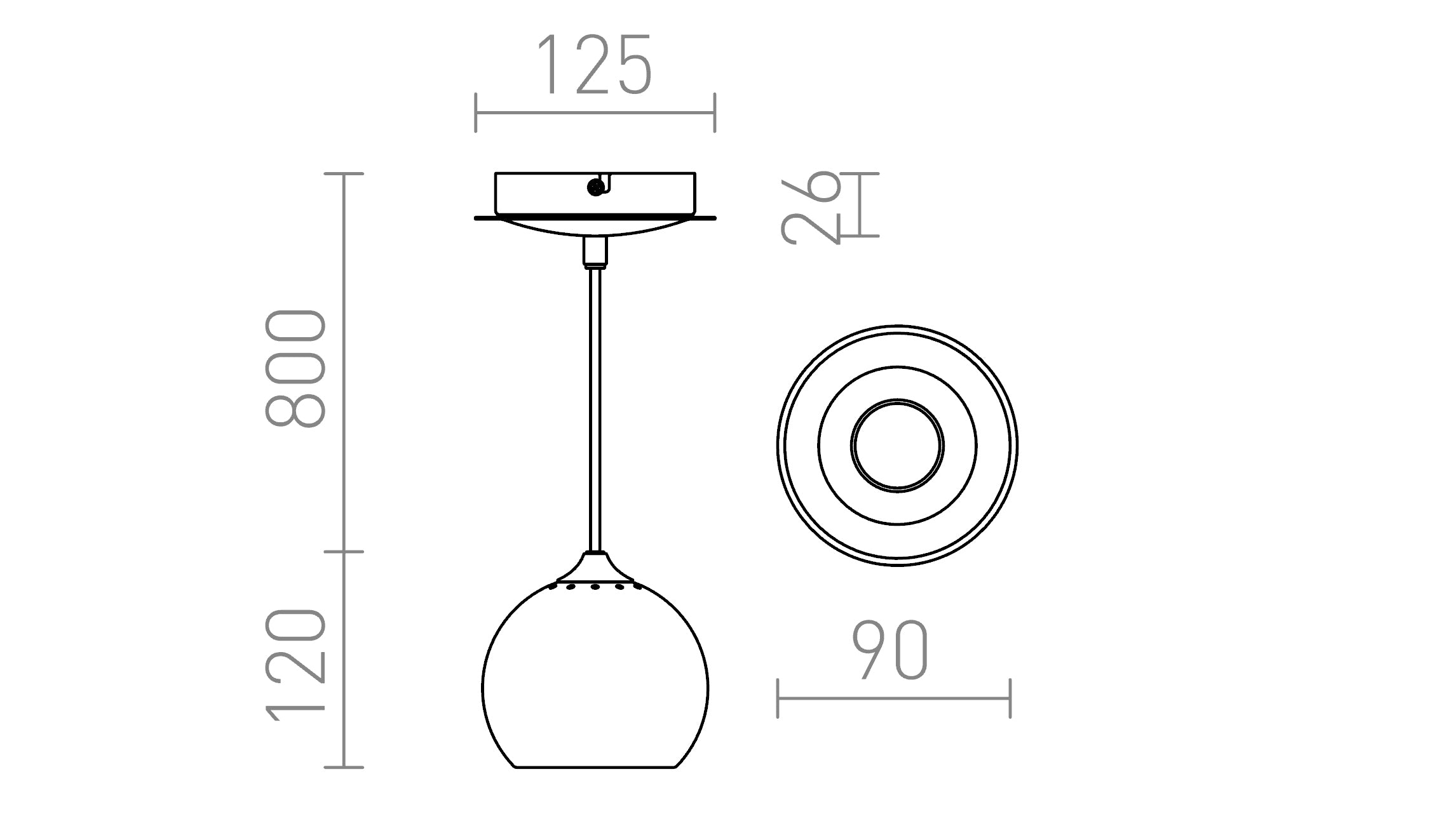 DESTY I colgante lámpara - Product sketch
