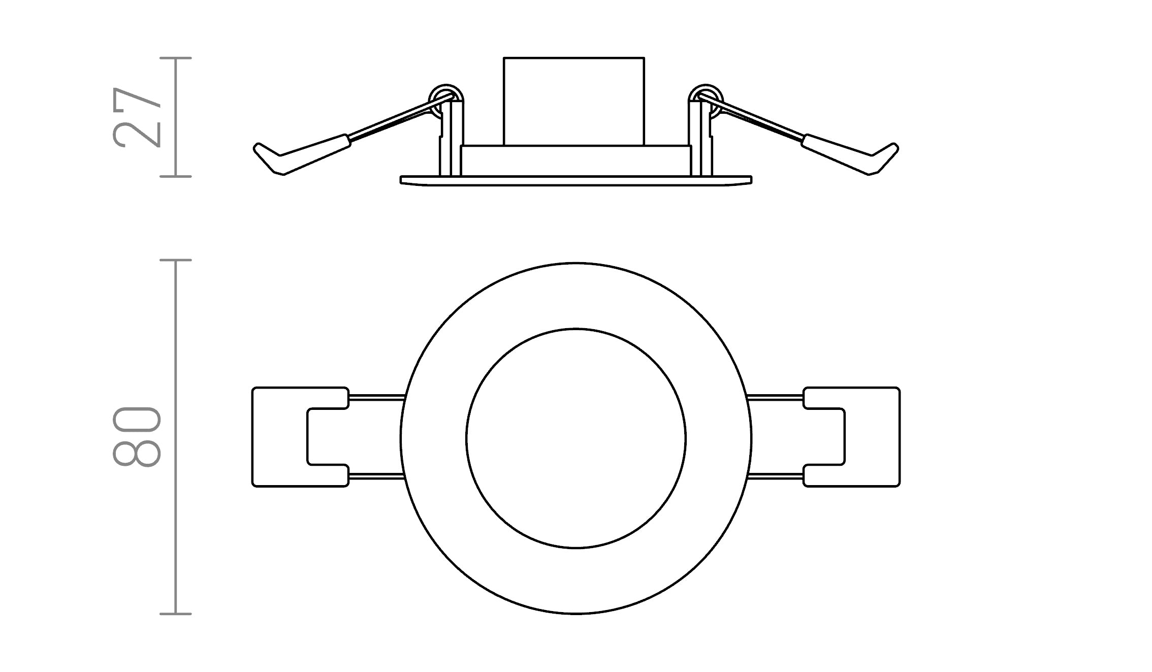 SLENDER R 8 empotrada lámpara - Product sketch