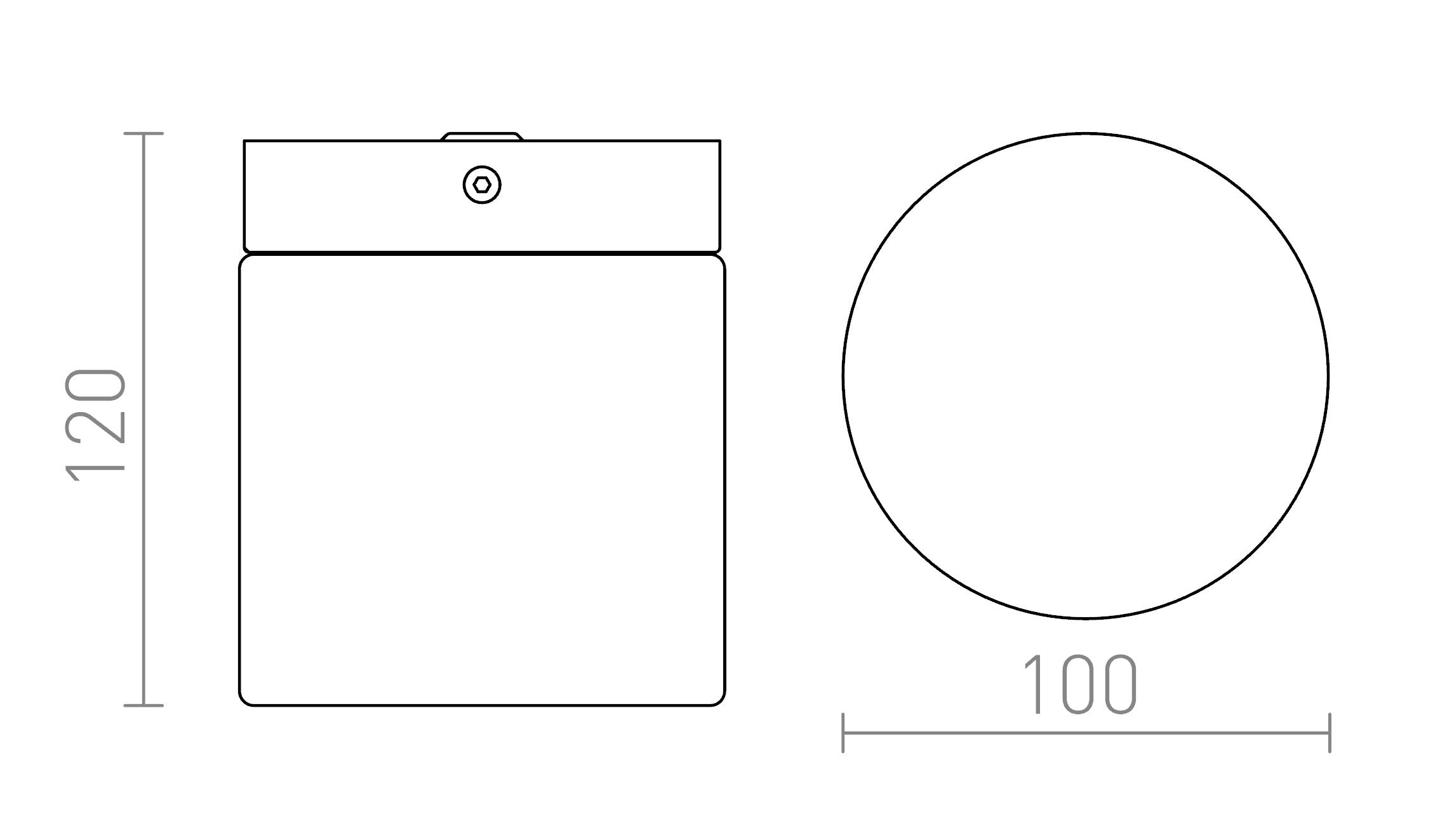 ESICA CYL tak lampa - Product sketch