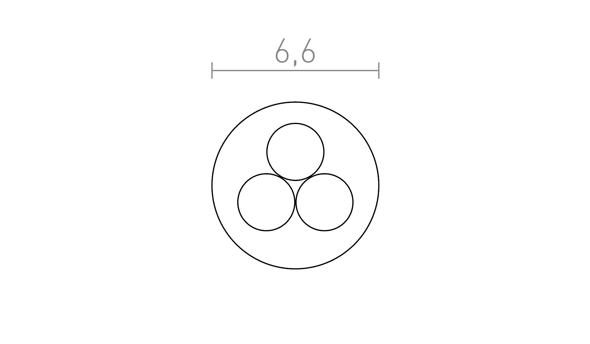 FIT 3x0,75 metrihinta tekstiilikaapeli - Product sketch