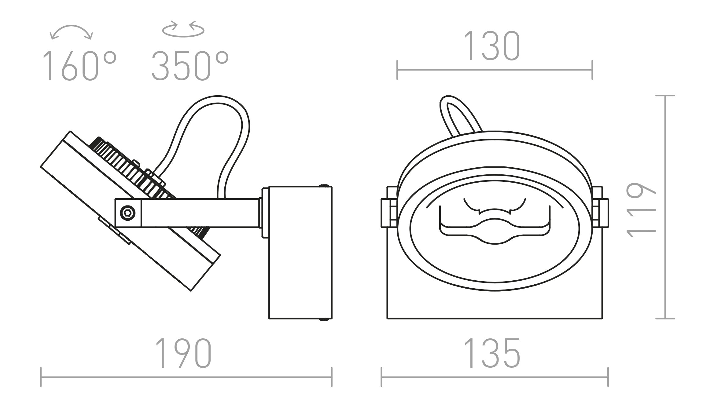 KELLY LED I Επιτοίχιος λαμπτήρας - Product sketch