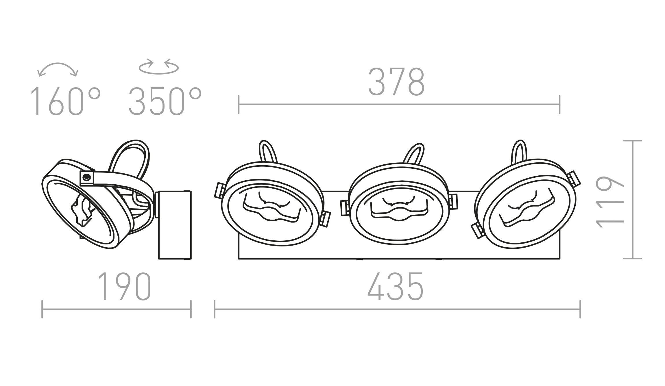 KELLY LED III de perete lampă - Product sketch