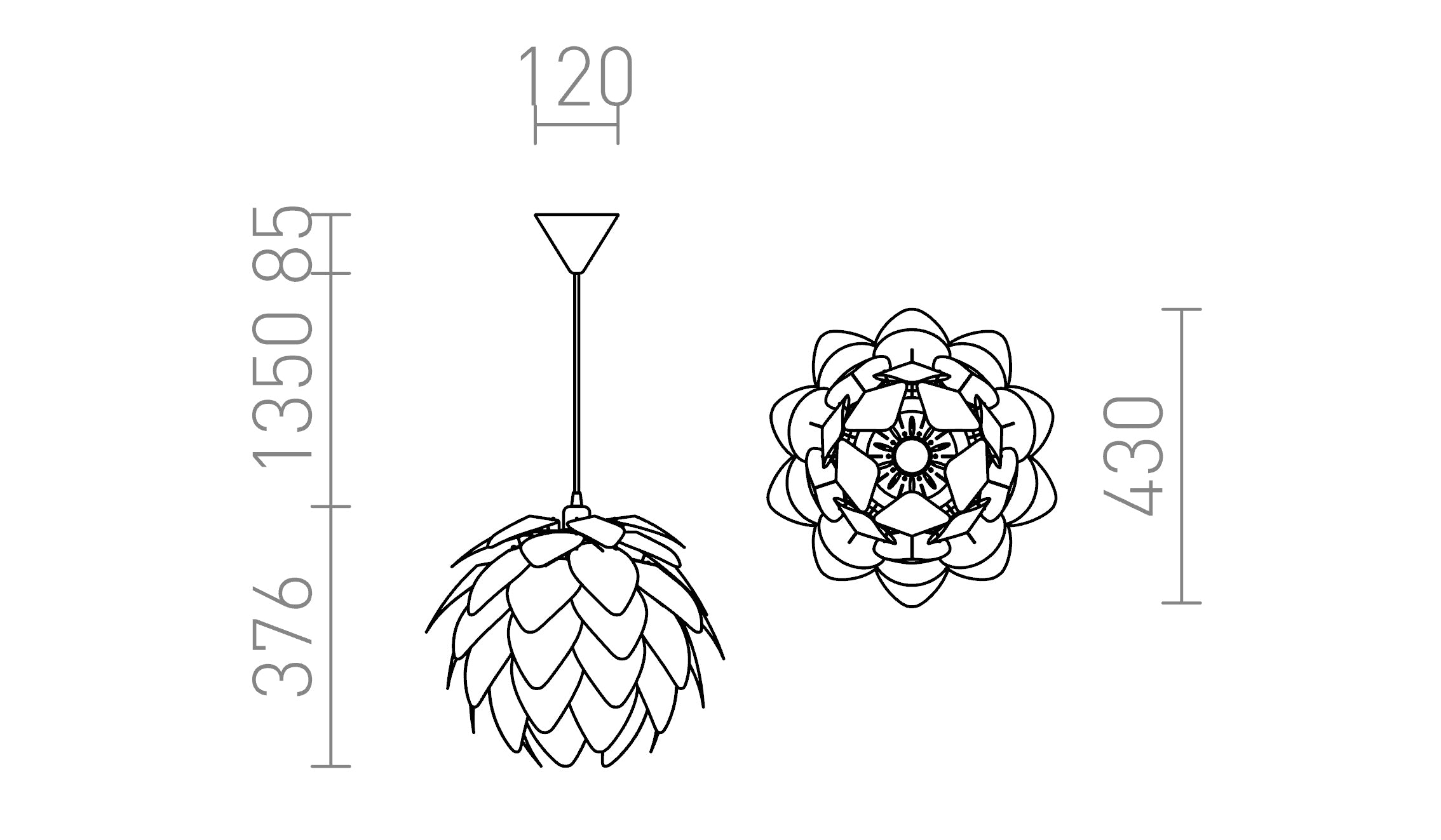 ENCOMBRE hanglamp lamp - Product sketch