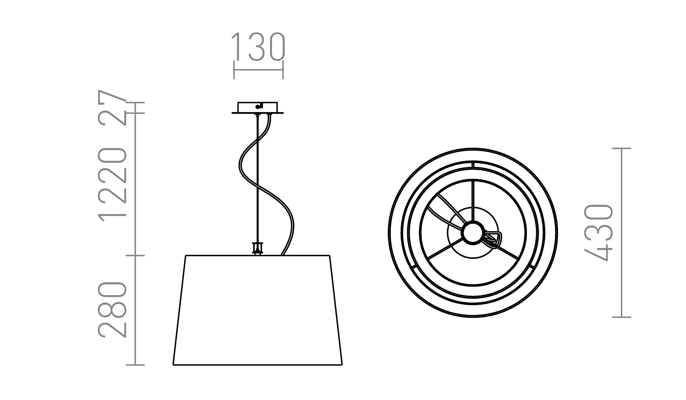 ESPLANADE wisząca lampa - Product sketch