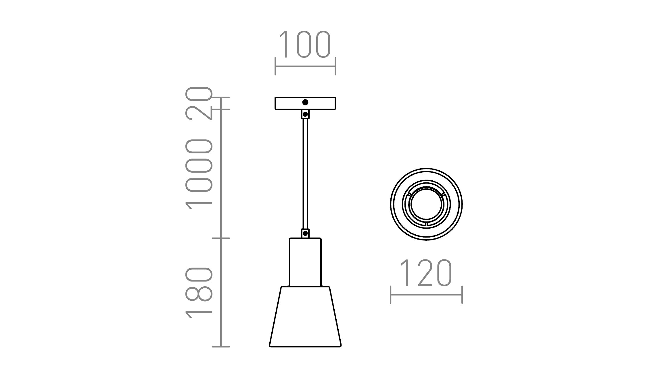 ICAR pendant lamp - Product sketch