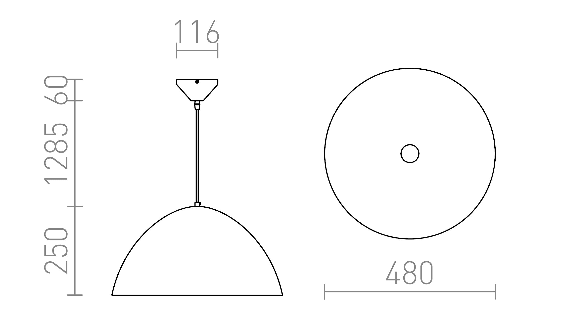 MERYLYN 48 pendant lamp - Product sketch