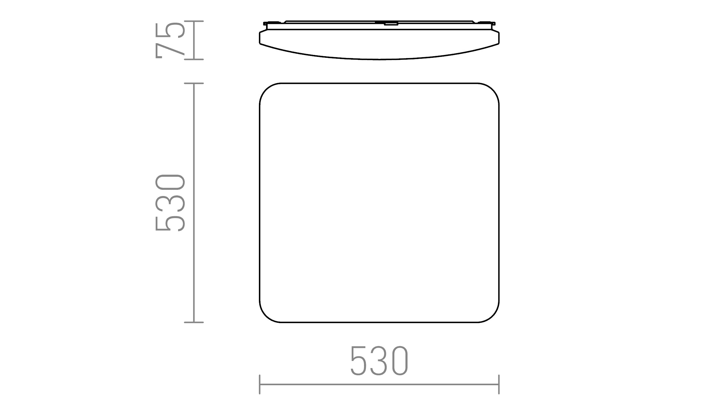 SEMPRE SQ 53 senzor stropná lampa - Product sketch