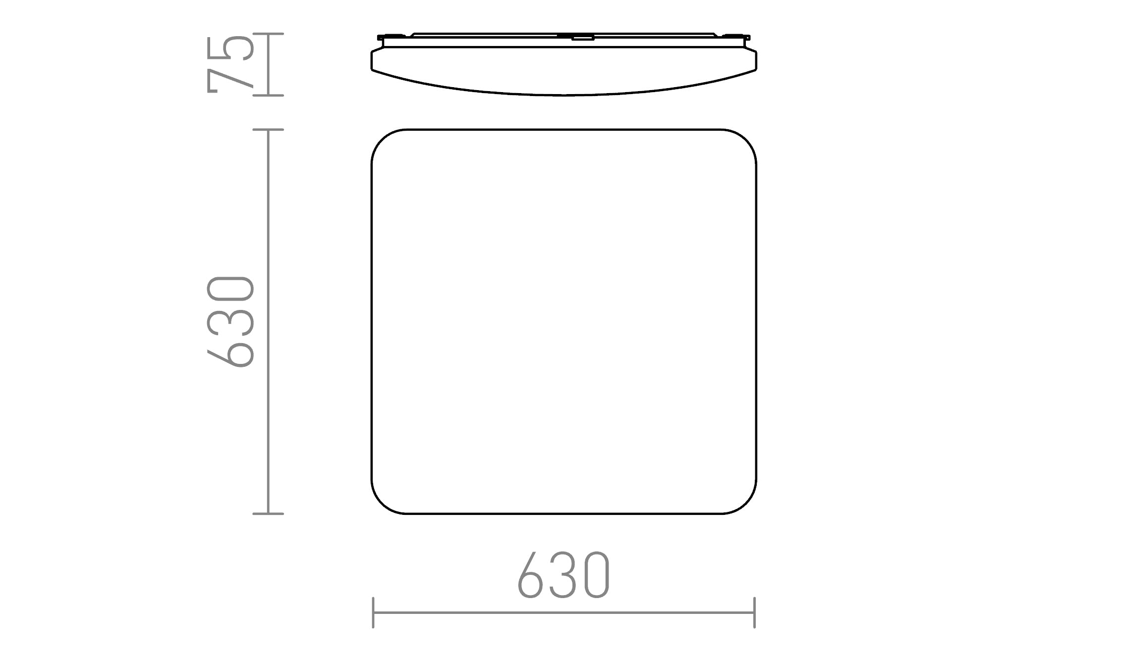 SEMPRE SQ 63 sufitowa z czujnikiem lampa - Product sketch