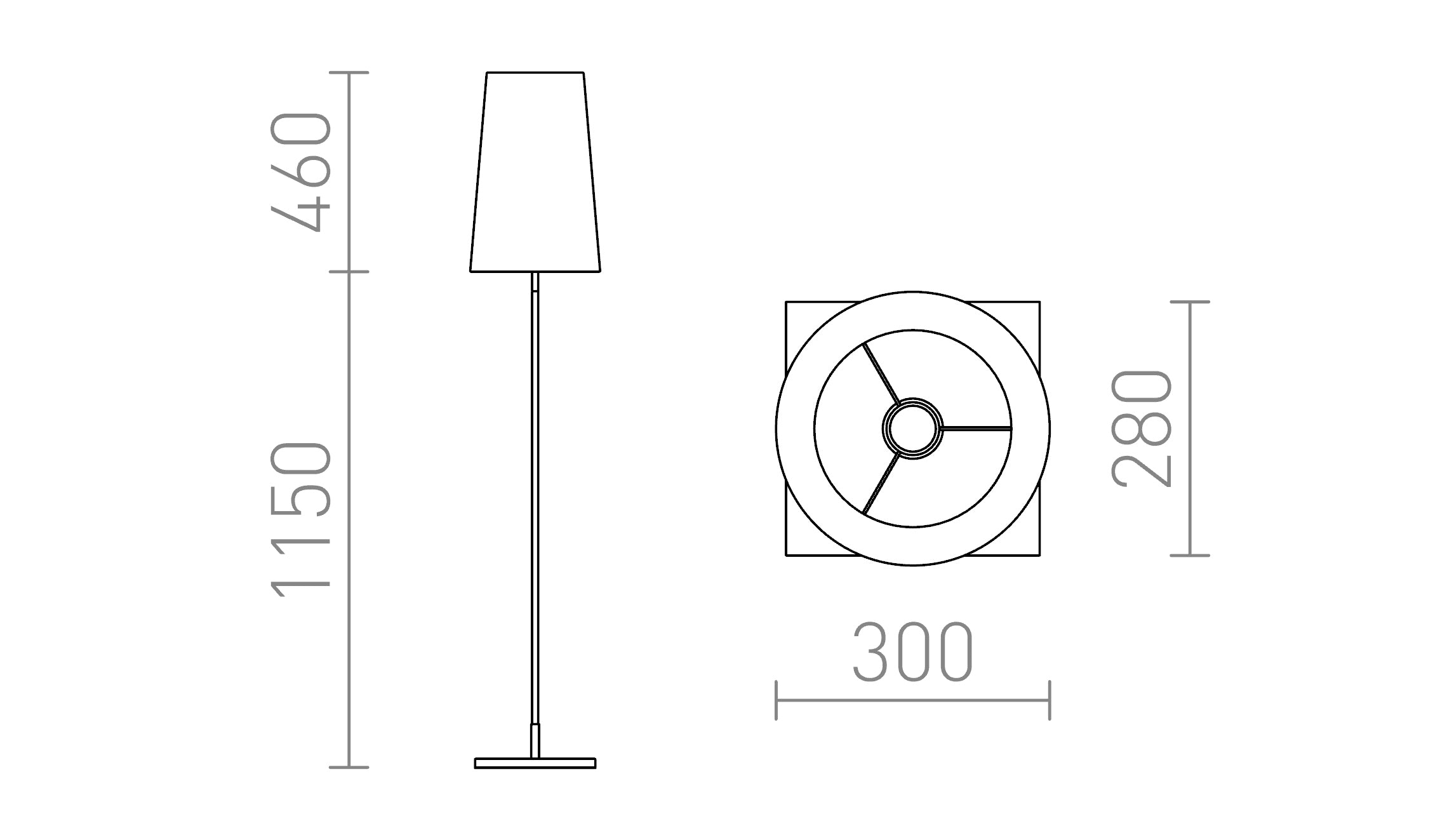 LULU podłogowa lampa - Product sketch