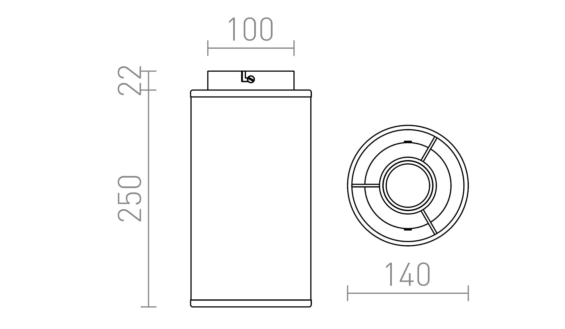 TACO sufitowa lampa - Product sketch