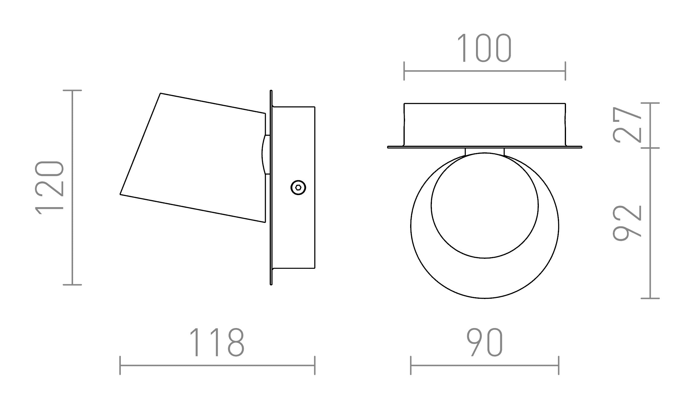 AMADEUS I vägg lampa - Product sketch