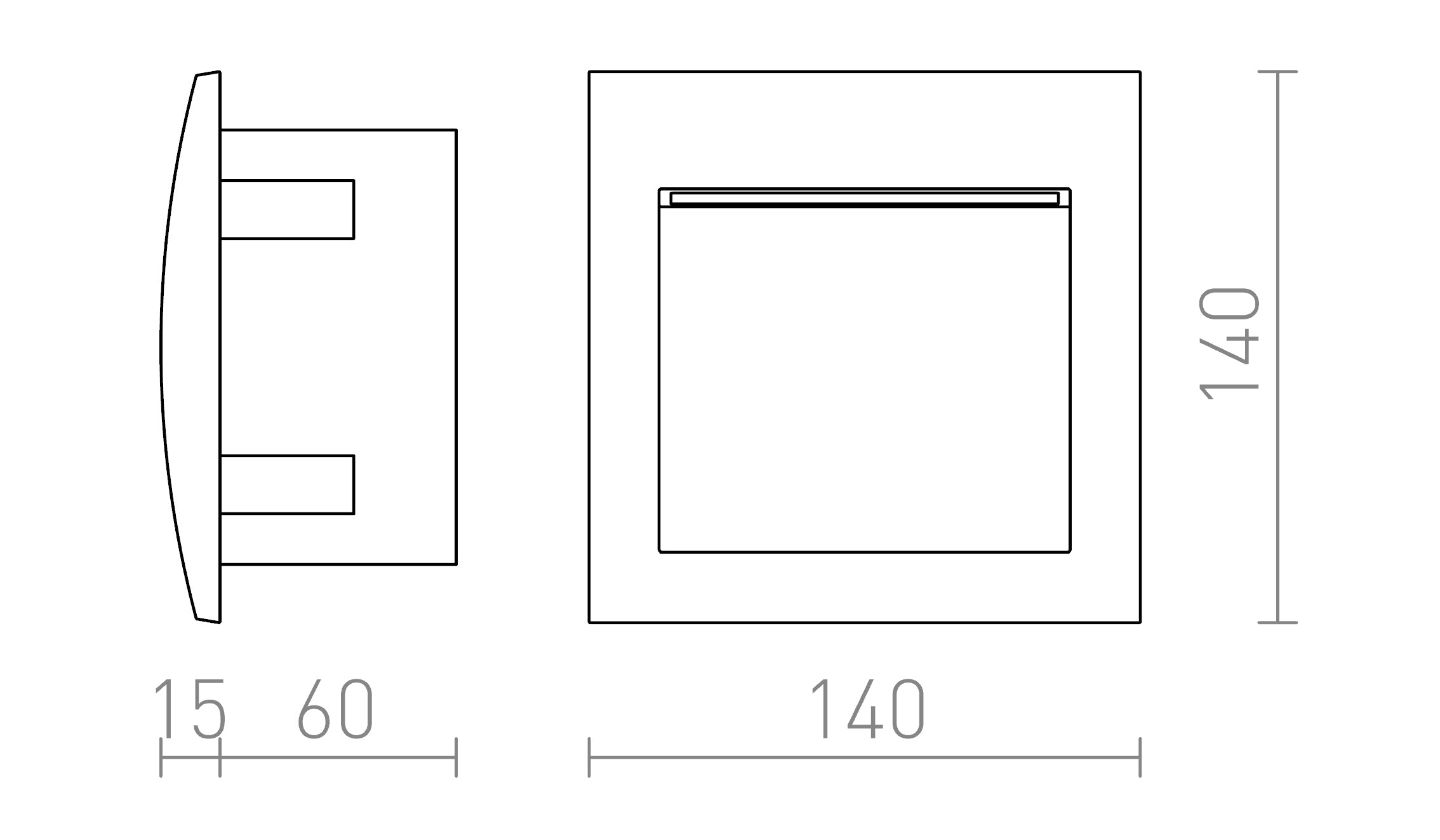 GORDIQ M ugradna lampa - Product sketch