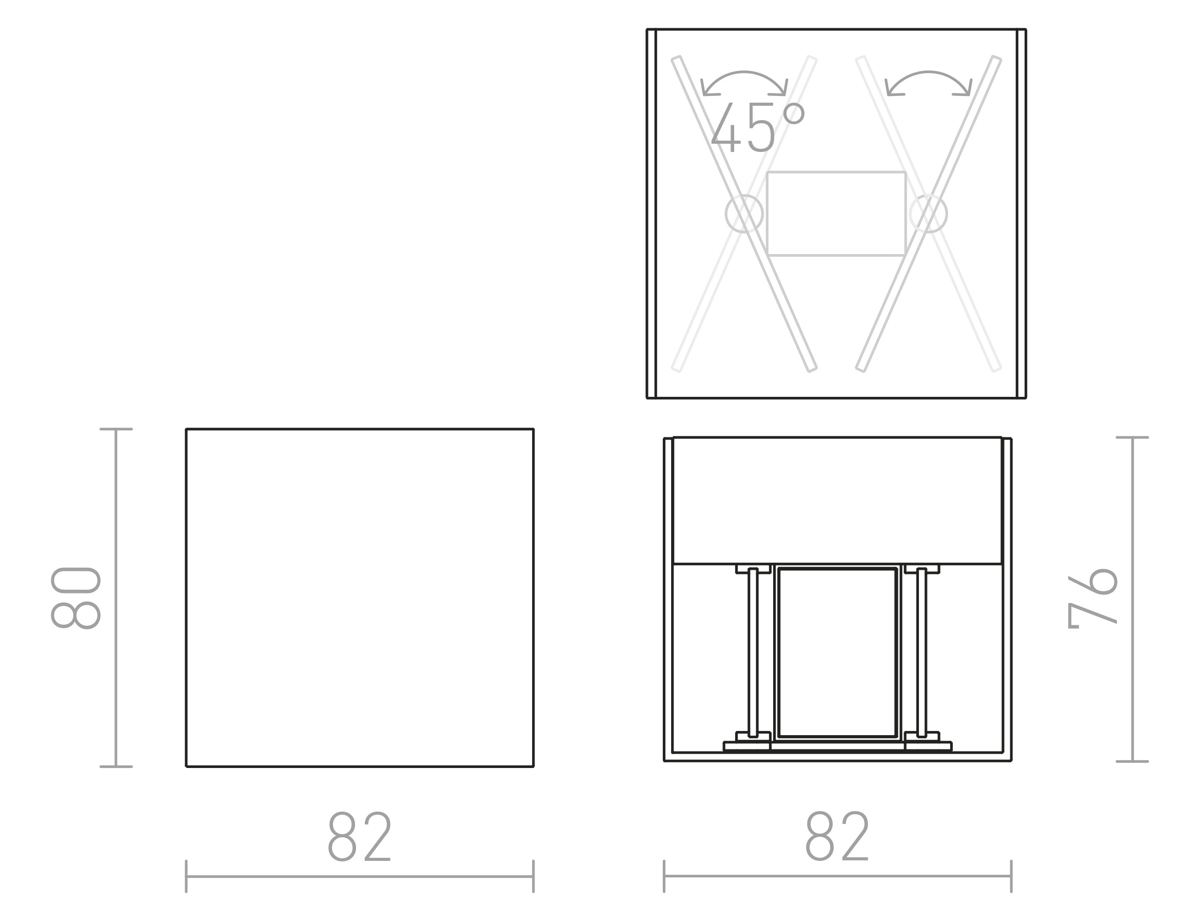 CARRE ścienna lampa - Product sketch