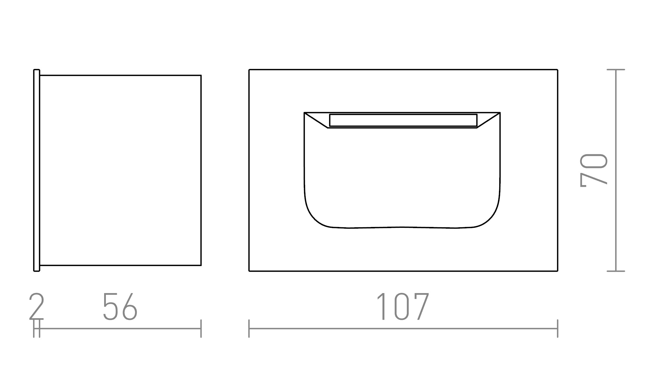 PER empotrada lámpara - Product sketch