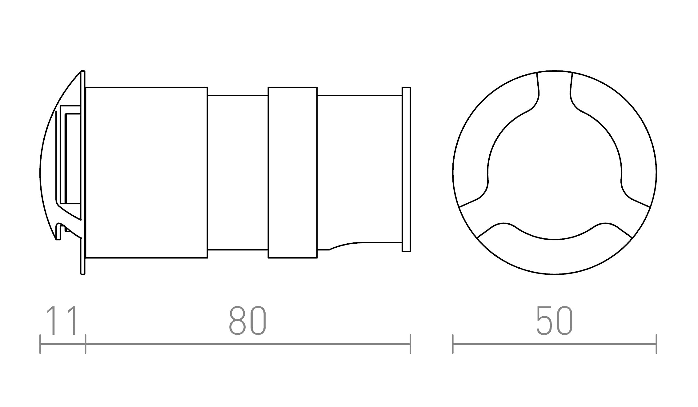 KICK III encastrable lampe - Product sketch