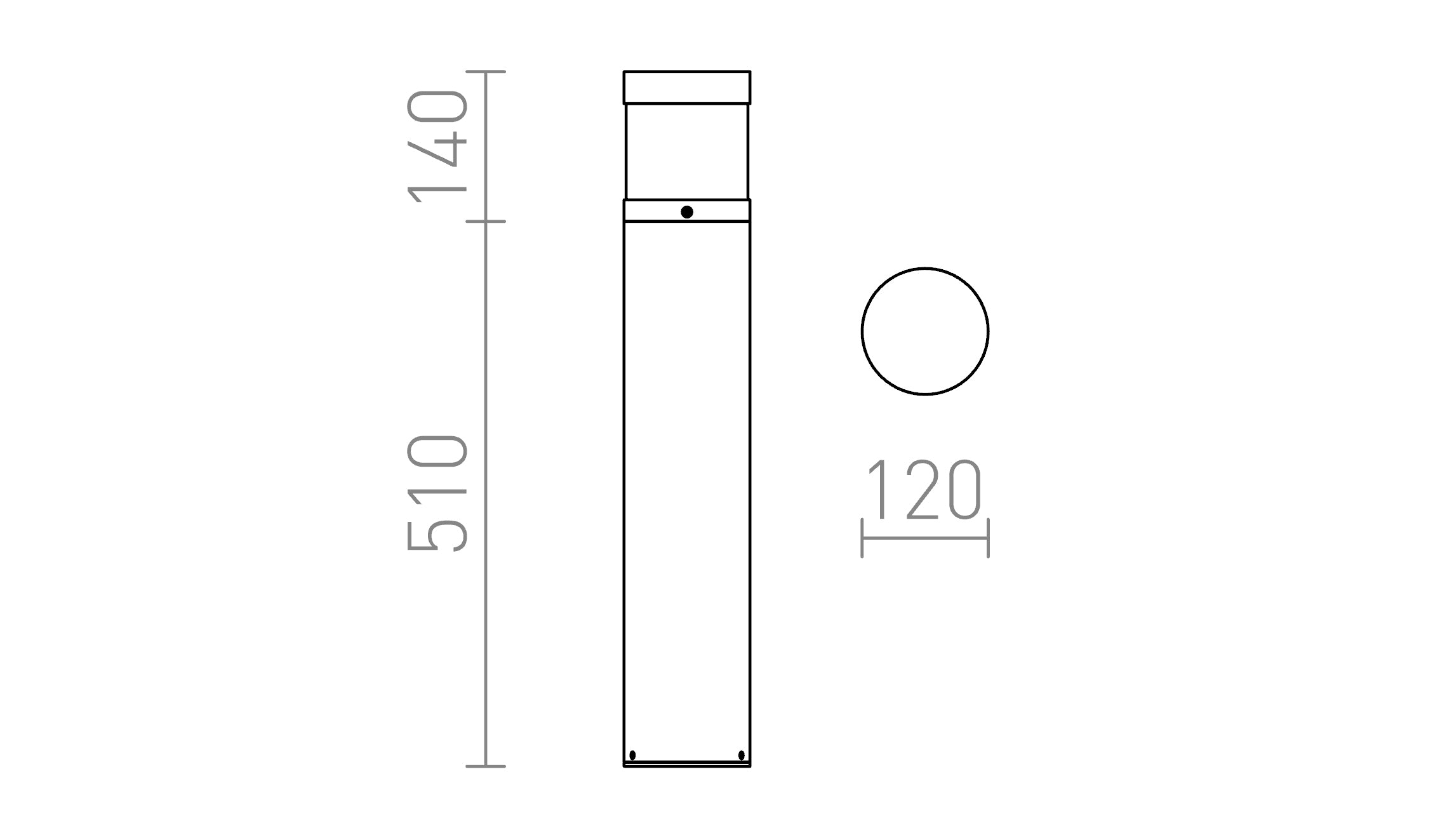 ABAX 65 steberna lampa - Product sketch