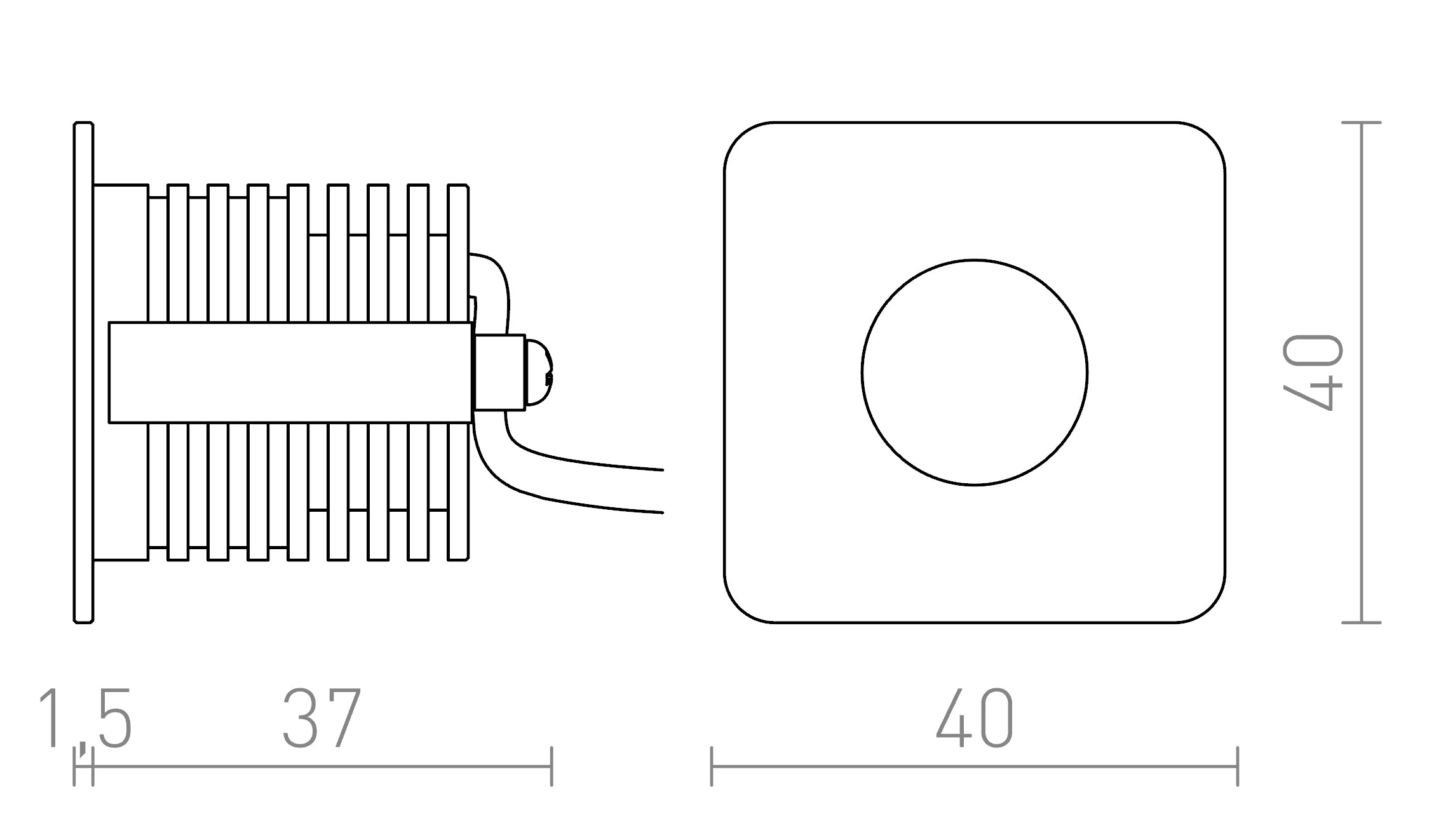 RIO SQ embutida lâmpada - Product sketch